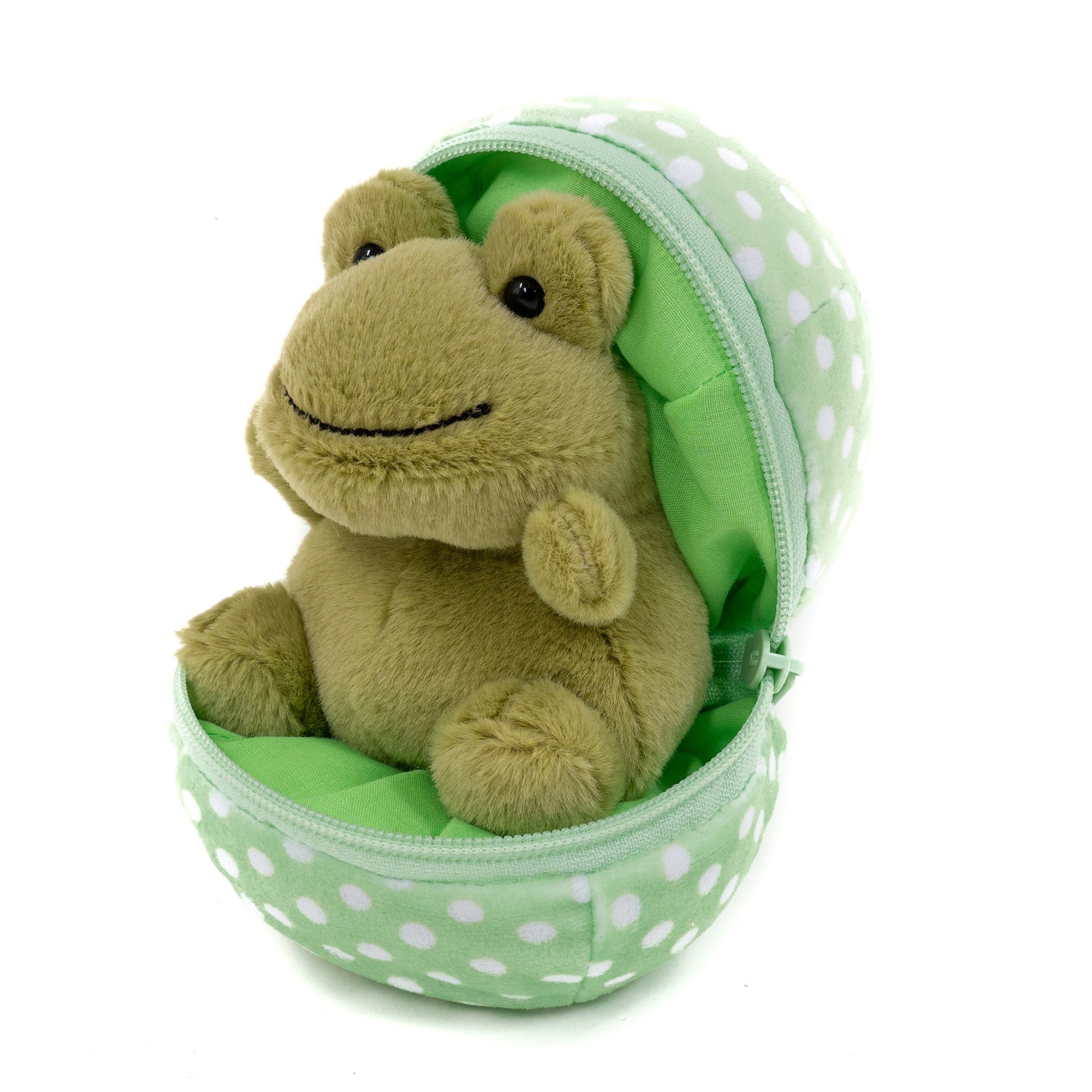 Frog In Zip Up Easter Egg 6"