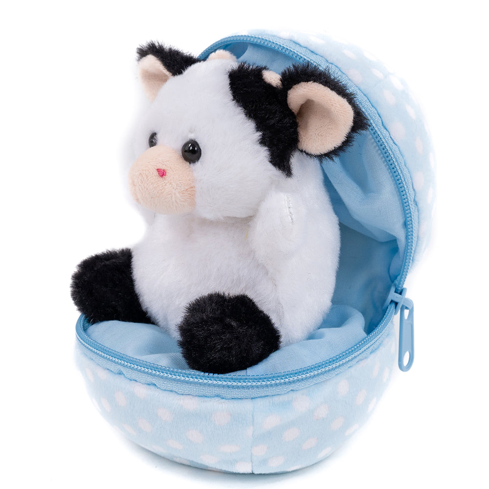Cow In Zip Up Easter Egg 6"