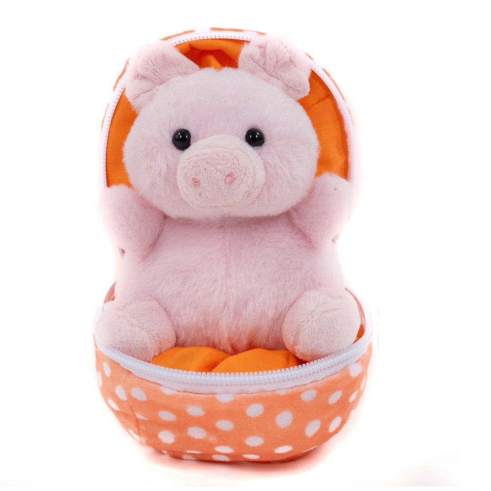 Pig In Zip Up Easter Egg 6"