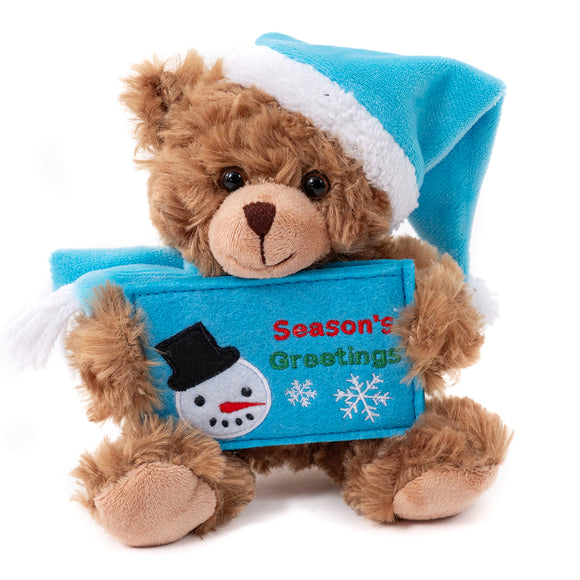 Christmas Gift Card Holder Bear 9" - Blue