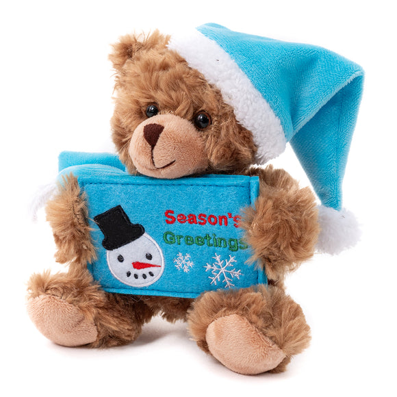 Christmas Gift Card Holder Bear 9" - Blue