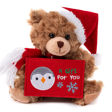 Christmas Gift Card Holder Bear 9" - Red
