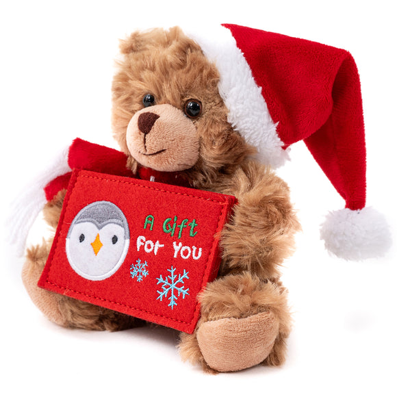 Christmas Gift Card Holder Bear 9" - Red