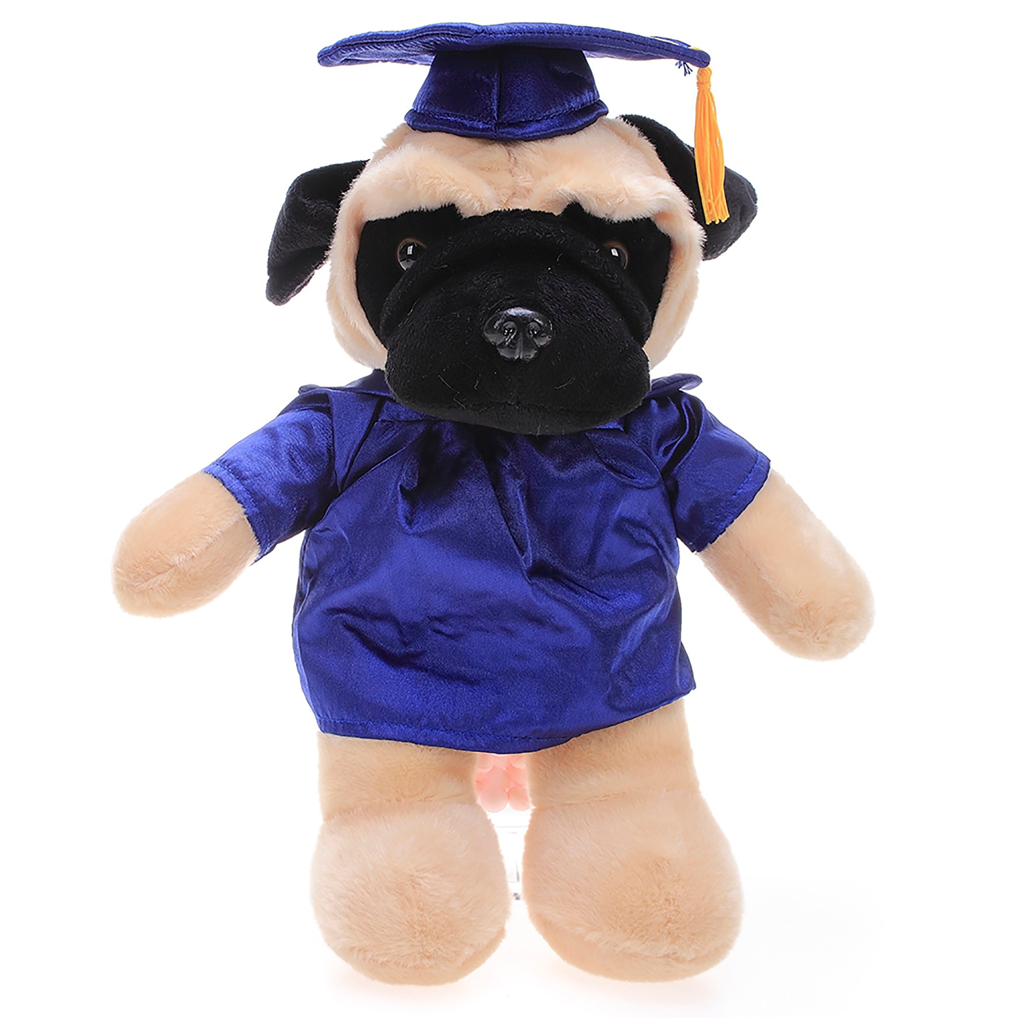 Graduation Stuffed Animal Pug 8"