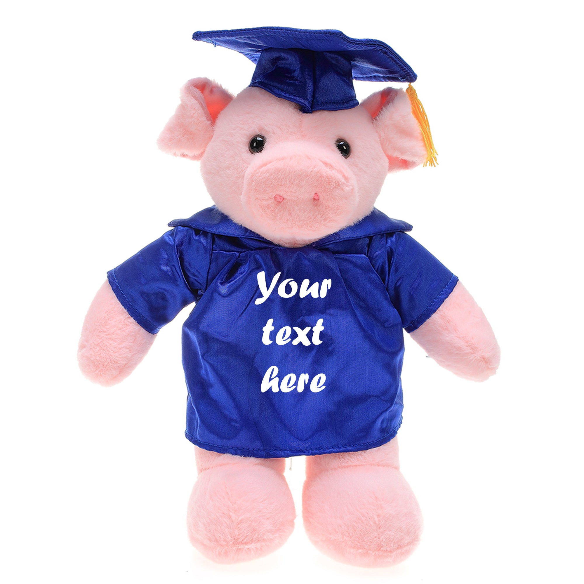 Graduation Stuffed Animal Pig 8"