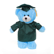 12'' Graduation Blue Bear Plush Stuffed Animal Toys with Cap and Personalized Gown 12''