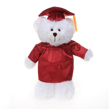 12'' Graduation White Bear Plush Stuffed Animal Toys with Cap and Personalized Gown
