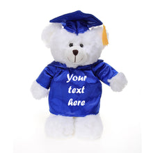 12'' Graduation White Bear Plush Stuffed Animal Toys with Cap and Personalized Gown