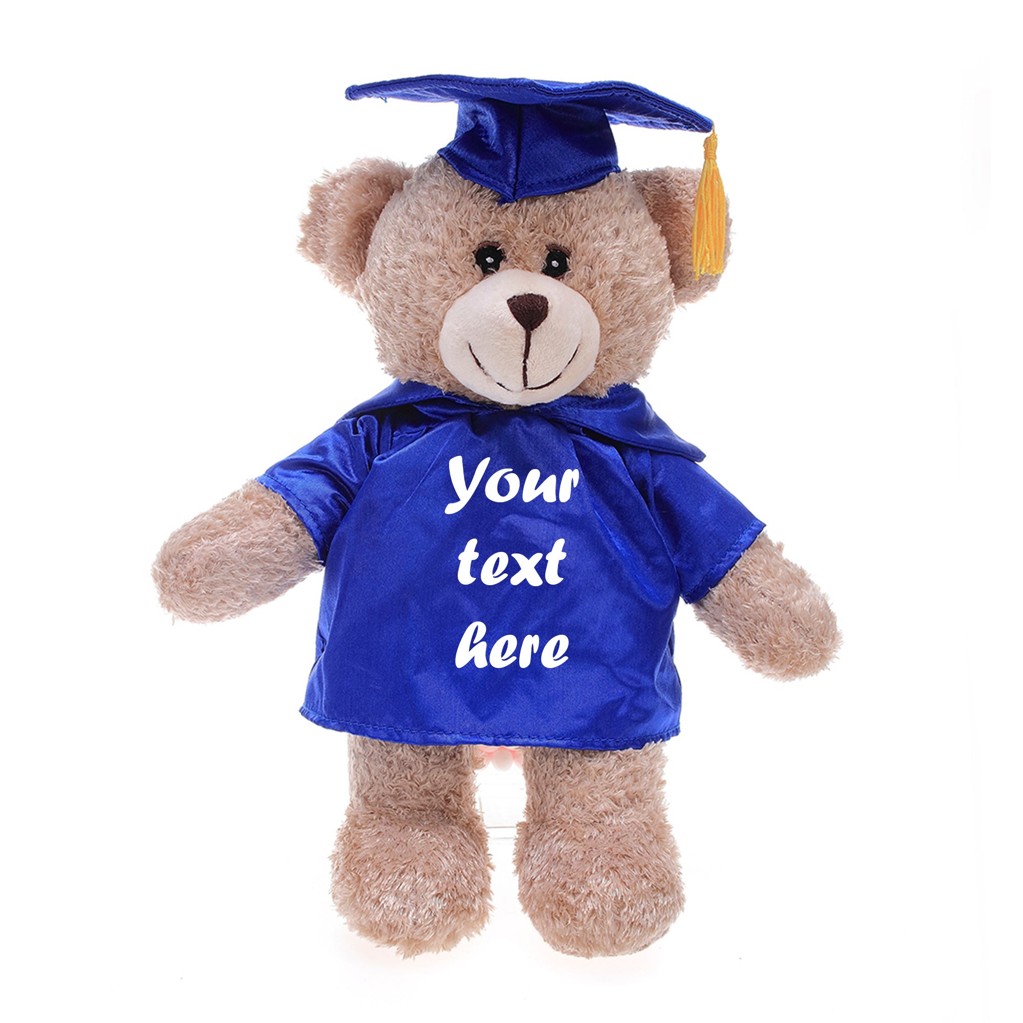 Graduation Short Pile Tan Bear 12"