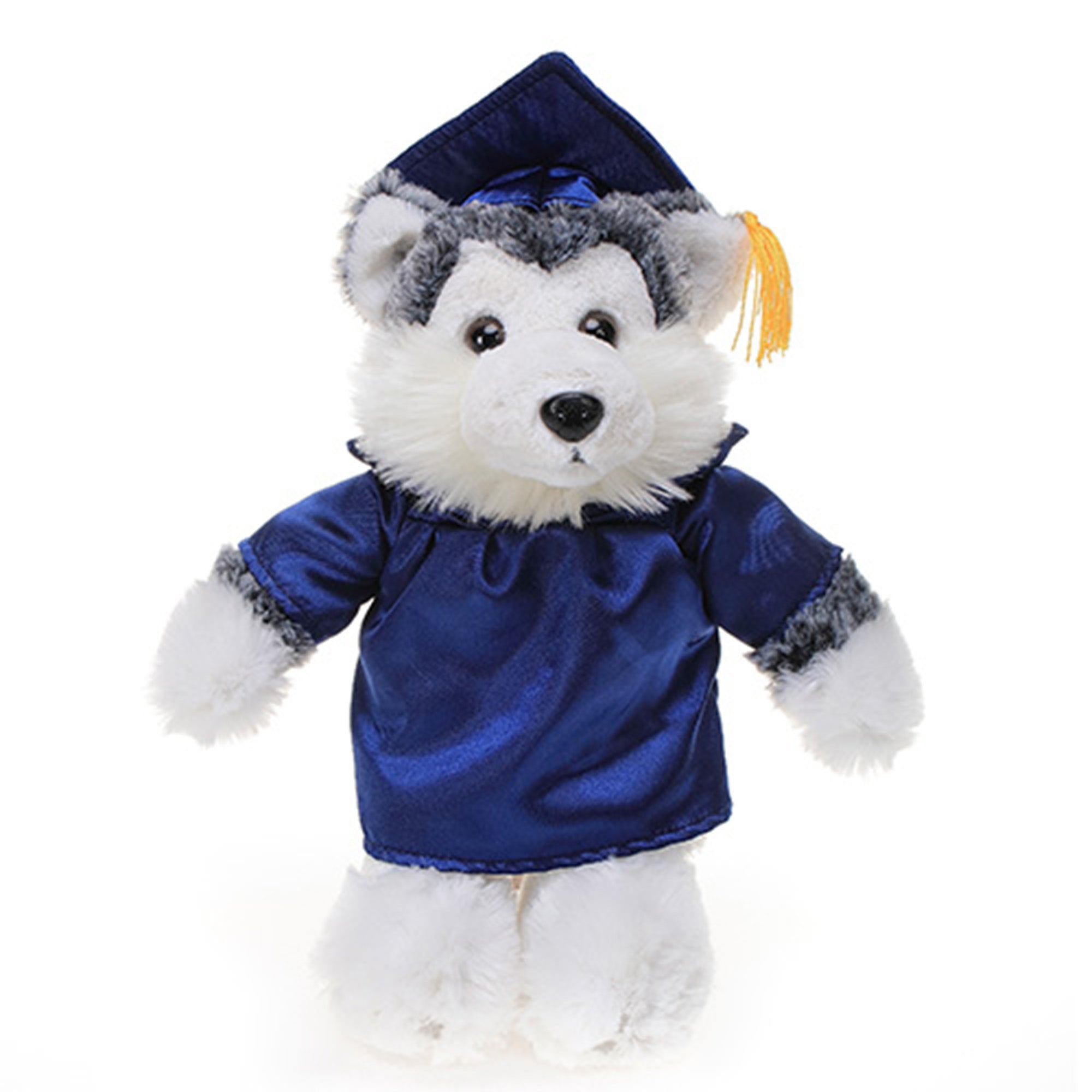 Graduation Stuffed Animal Husky 12"