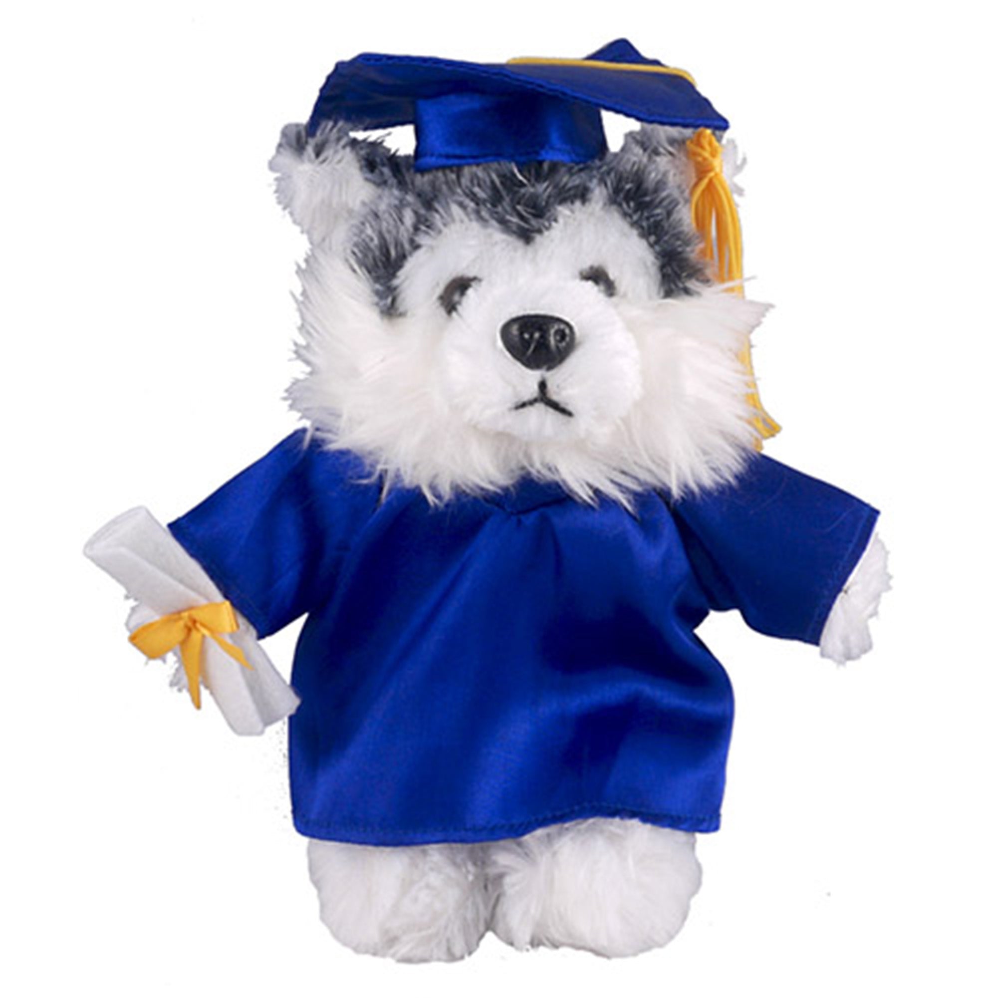 Graduation Stuffed Animal Husky 12"