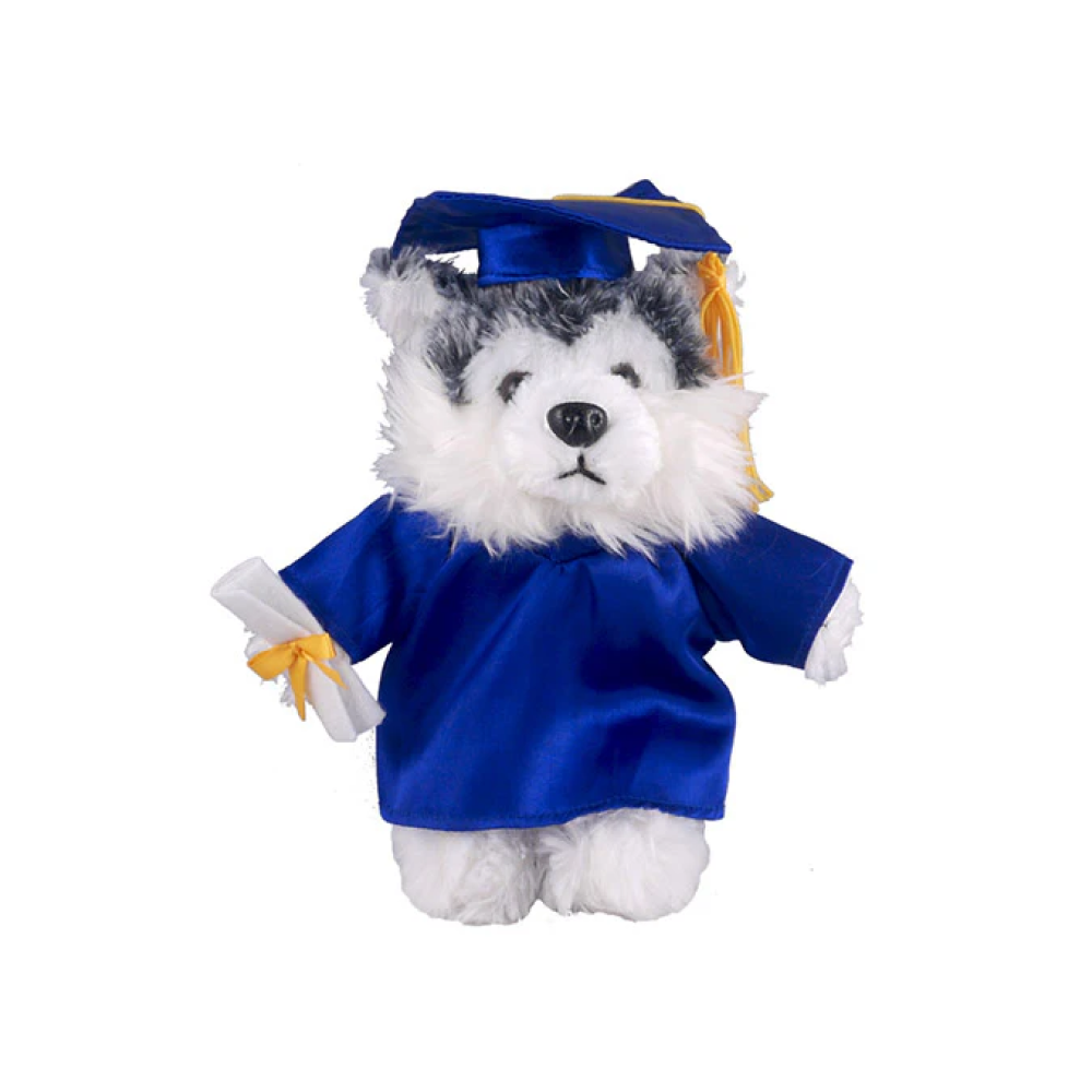 Plushland Graduation Stuffed Animal Husky 12