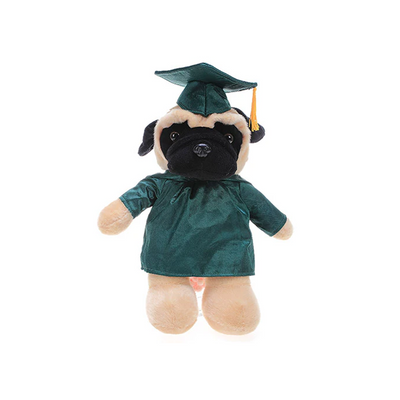 Graduation Pug in Custom Gown 12" - graduation plush from Plushland