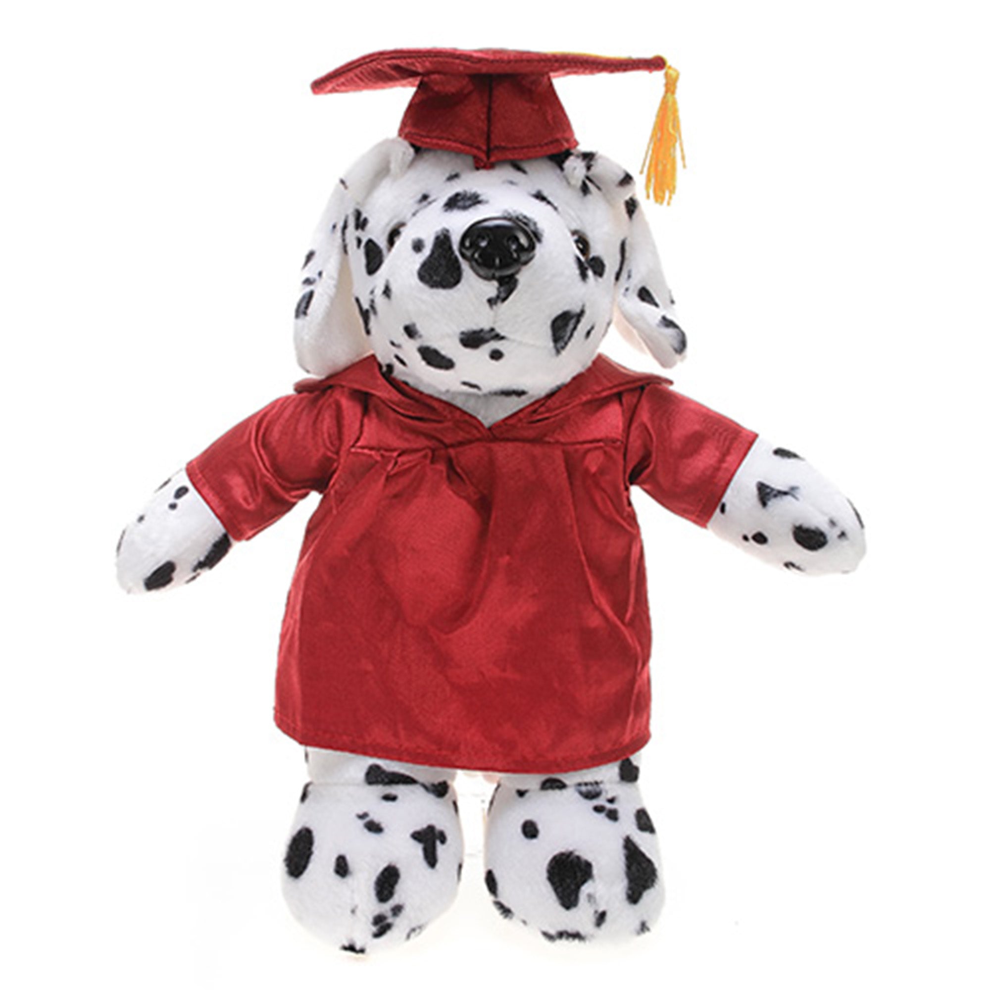 12" Graduation Dalmation Plush Stuffed Animal Toys with Cap and Personalized Gown