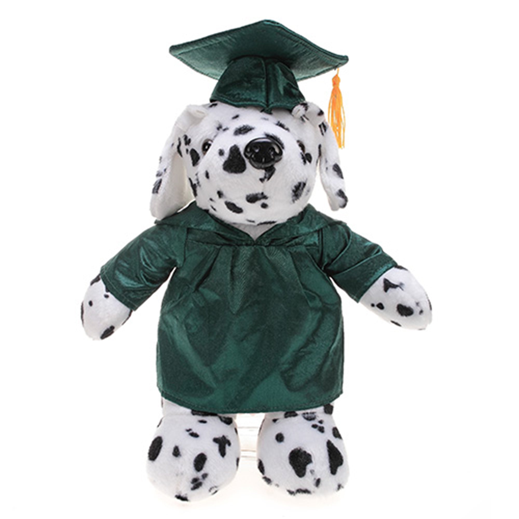 12" Graduation Dalmation Plush Stuffed Animal Toys with Cap and Personalized Gown