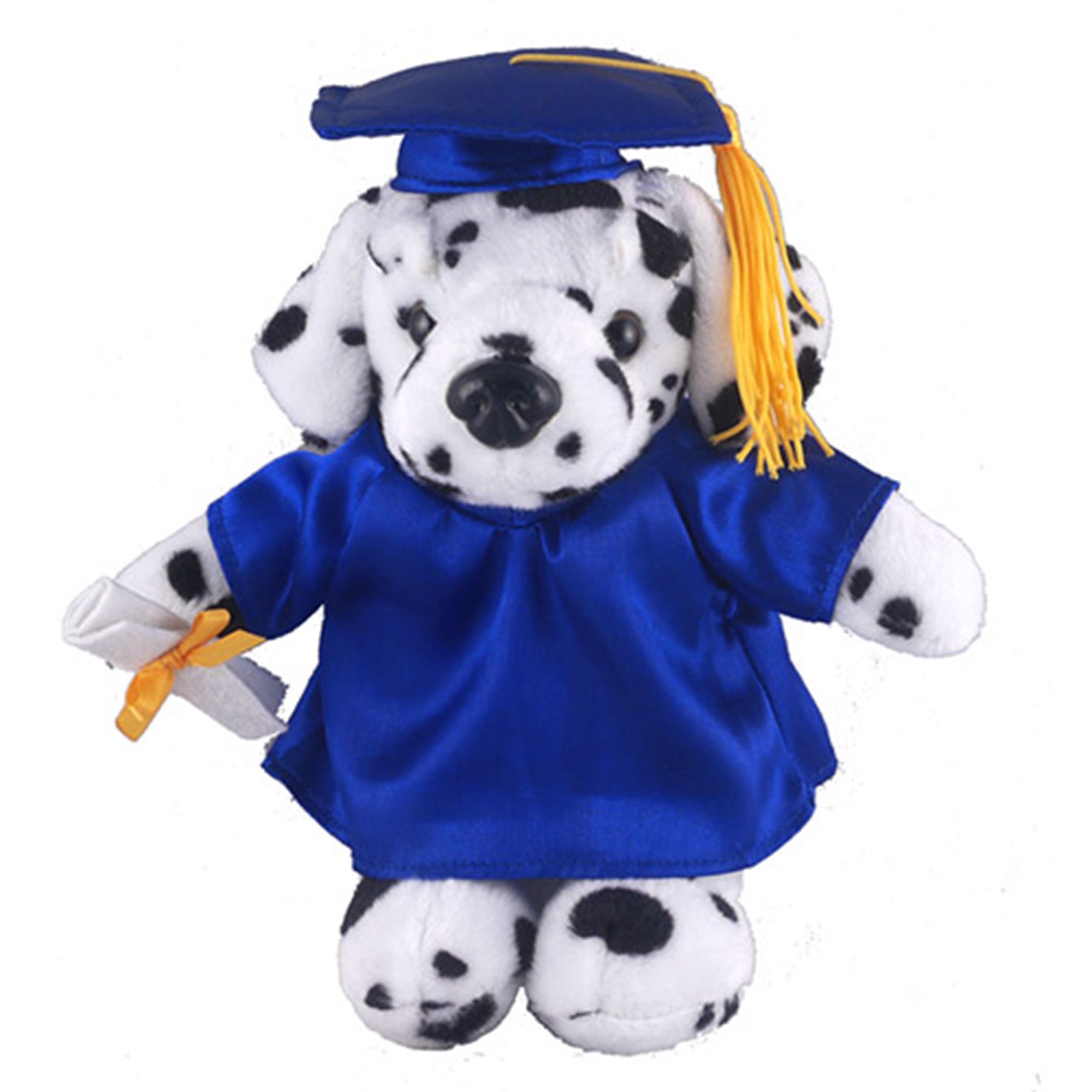 12" Graduation Dalmation Plush Stuffed Animal Toys with Cap and Personalized Gown