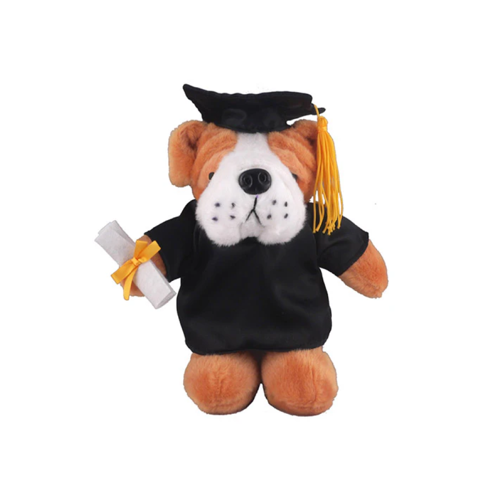 Graduation Stuffed Animal Bulldog 12"