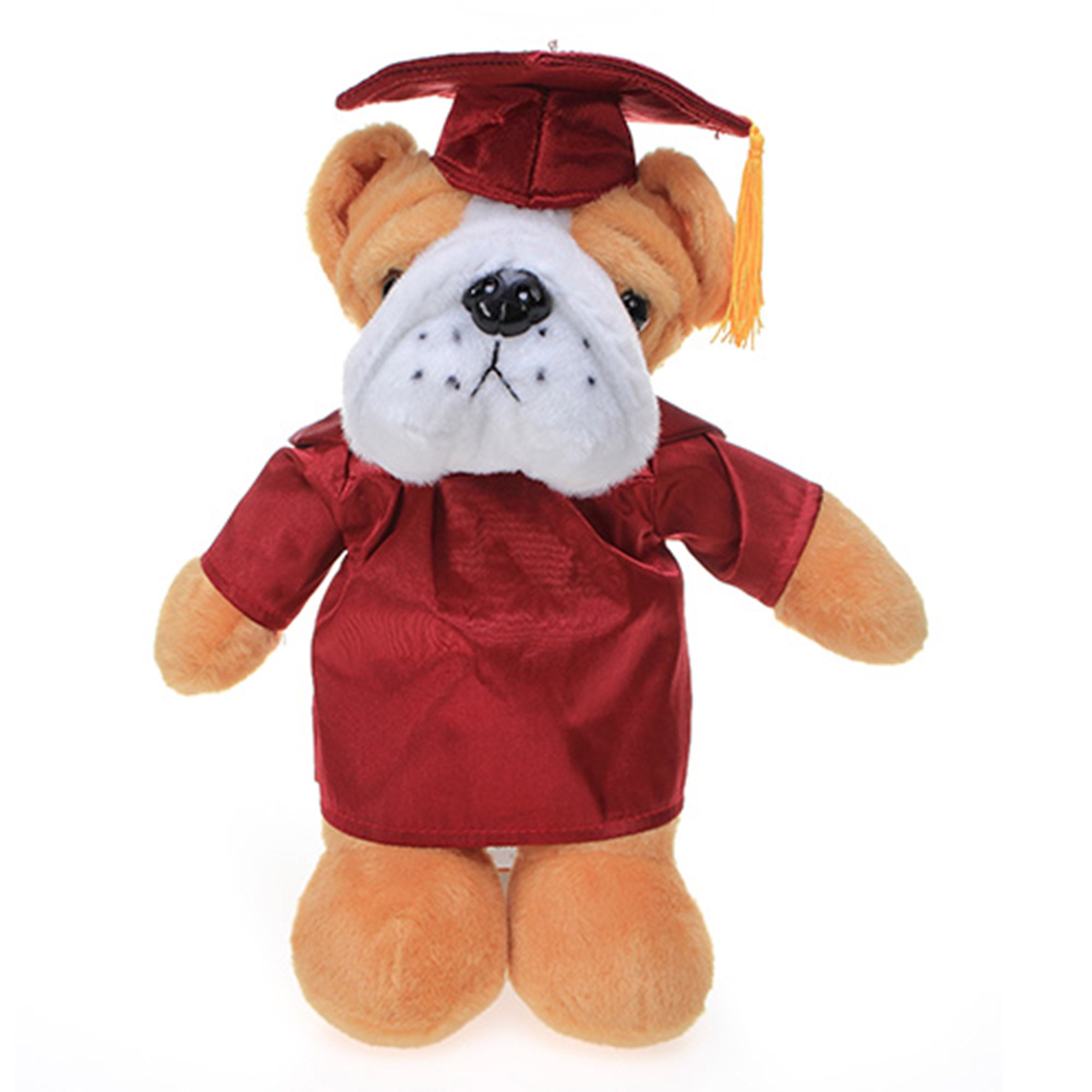 12" Graduation Bulldog Plush Stuffed Animal Toys with Cap and Personalized Gown