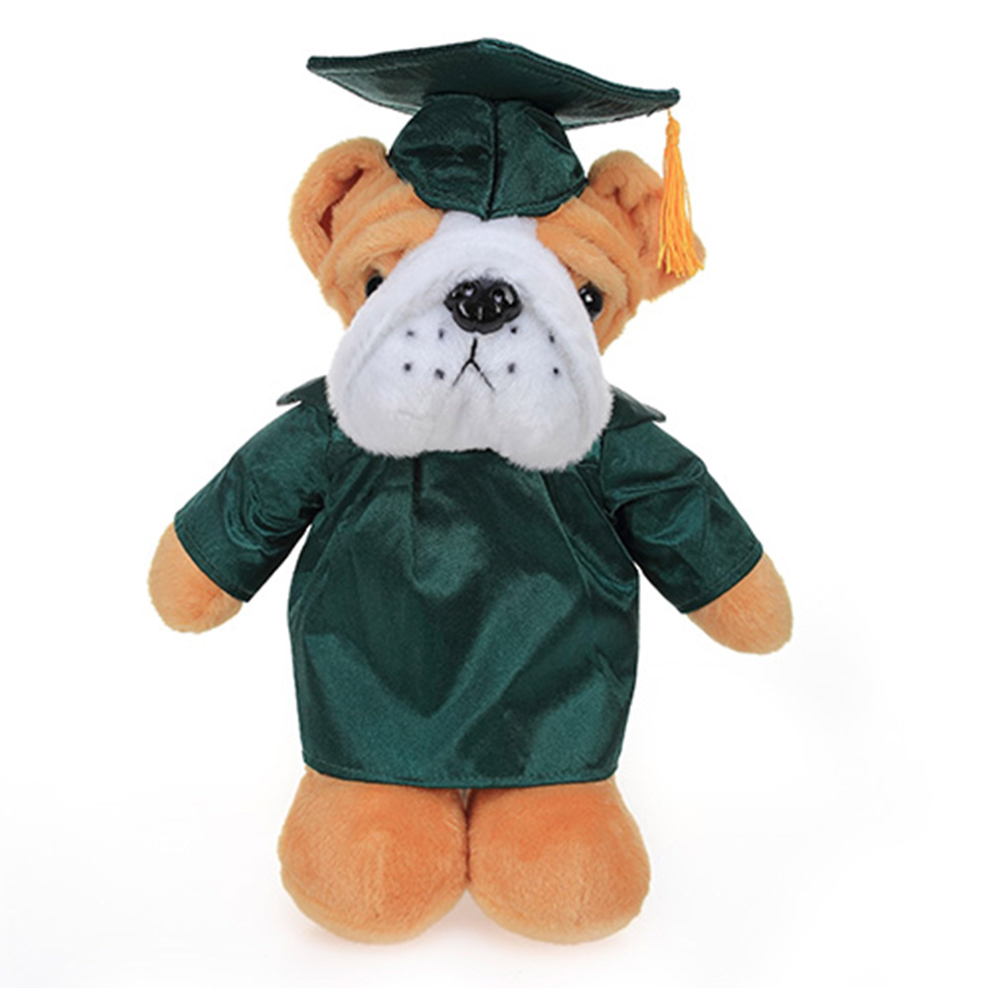 12" Graduation Bulldog Plush Stuffed Animal Toys with Cap and Personalized Gown