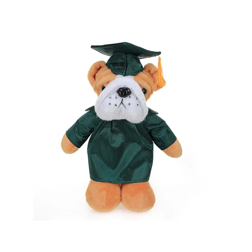 Graduation Stuffed Animal Bulldog 12"