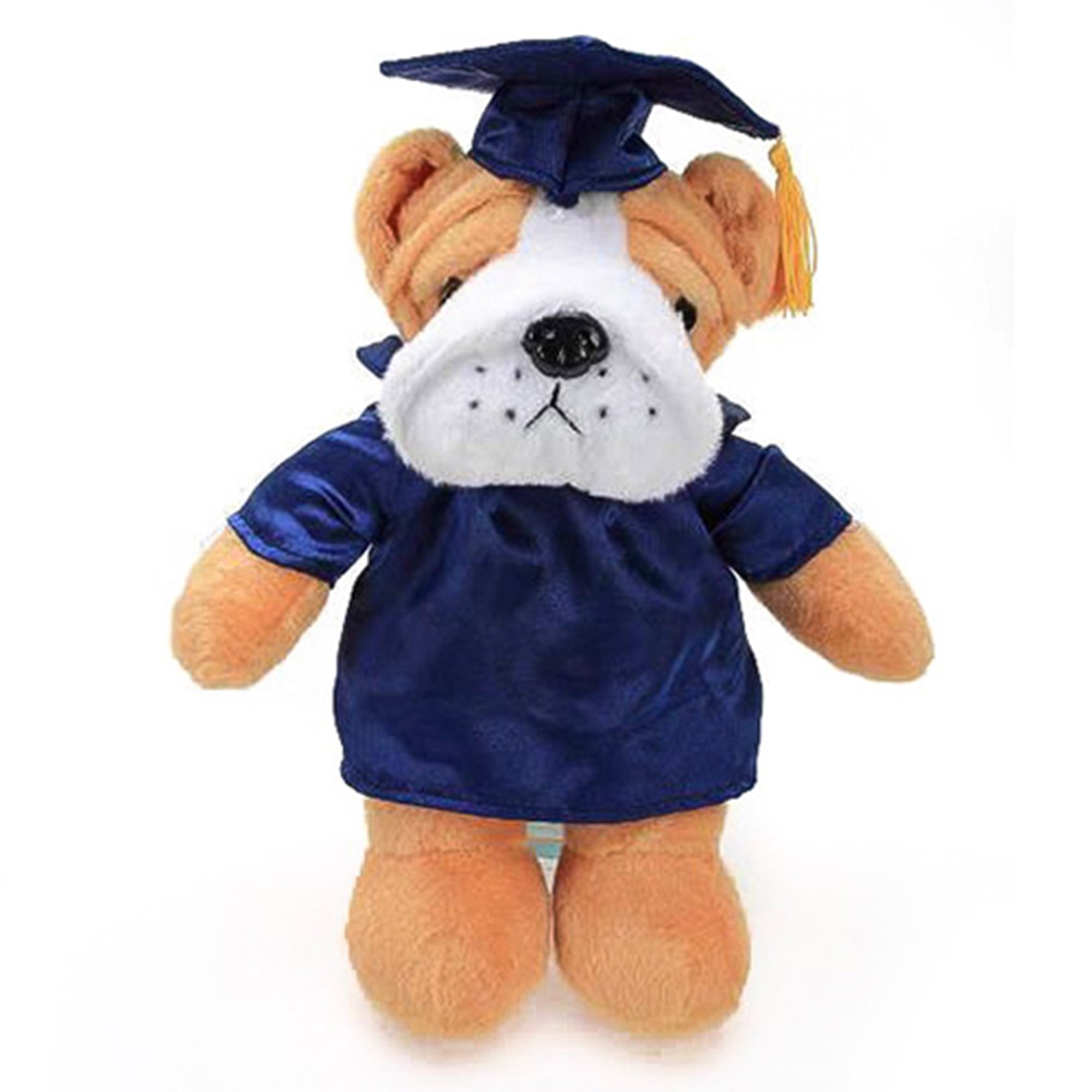 12" Graduation Bulldog Plush Stuffed Animal Toys with Cap and Personalized Gown