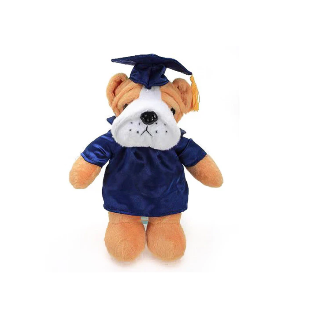 Graduation Stuffed Animal Bulldog 12"