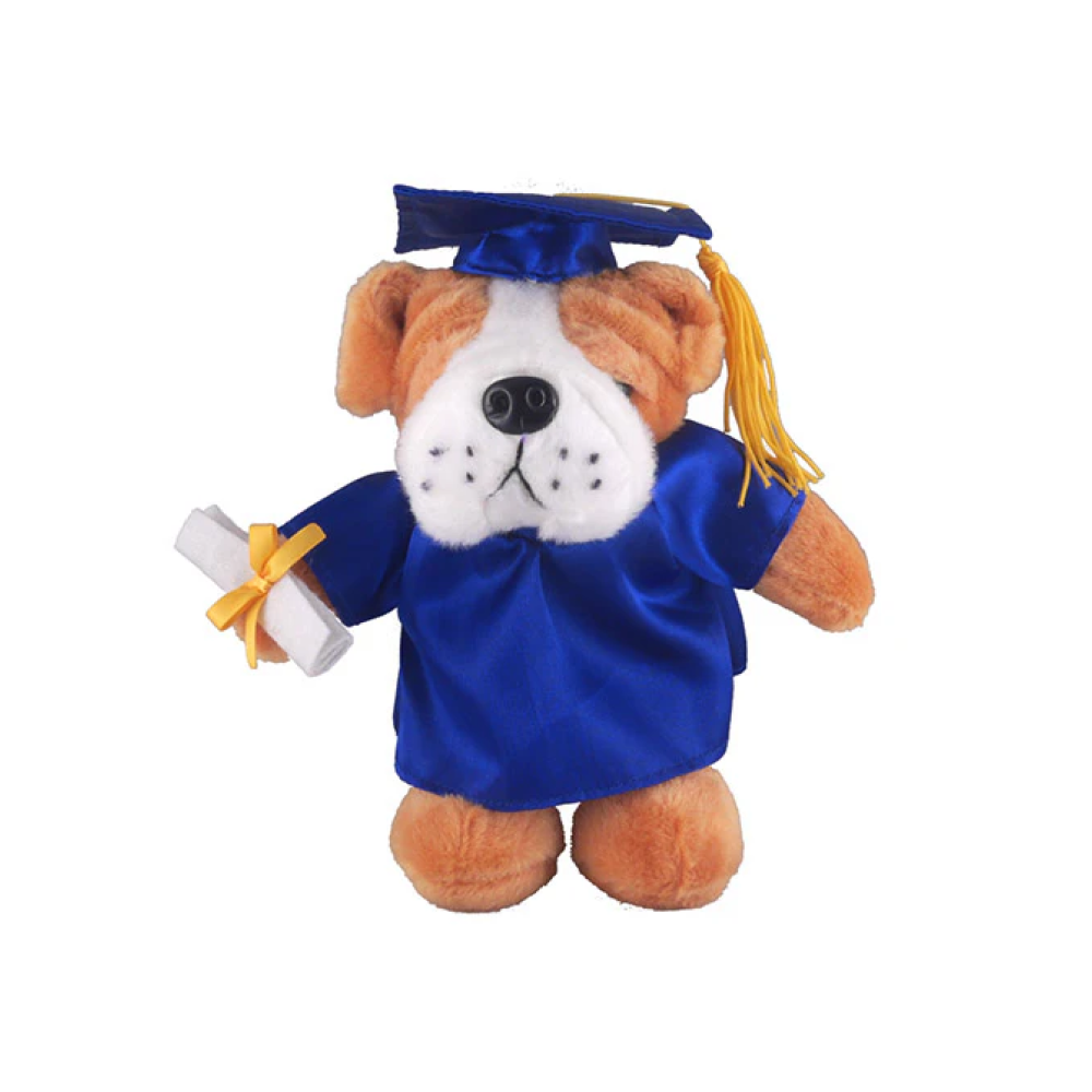 Graduation Stuffed Animal Bulldog 12"