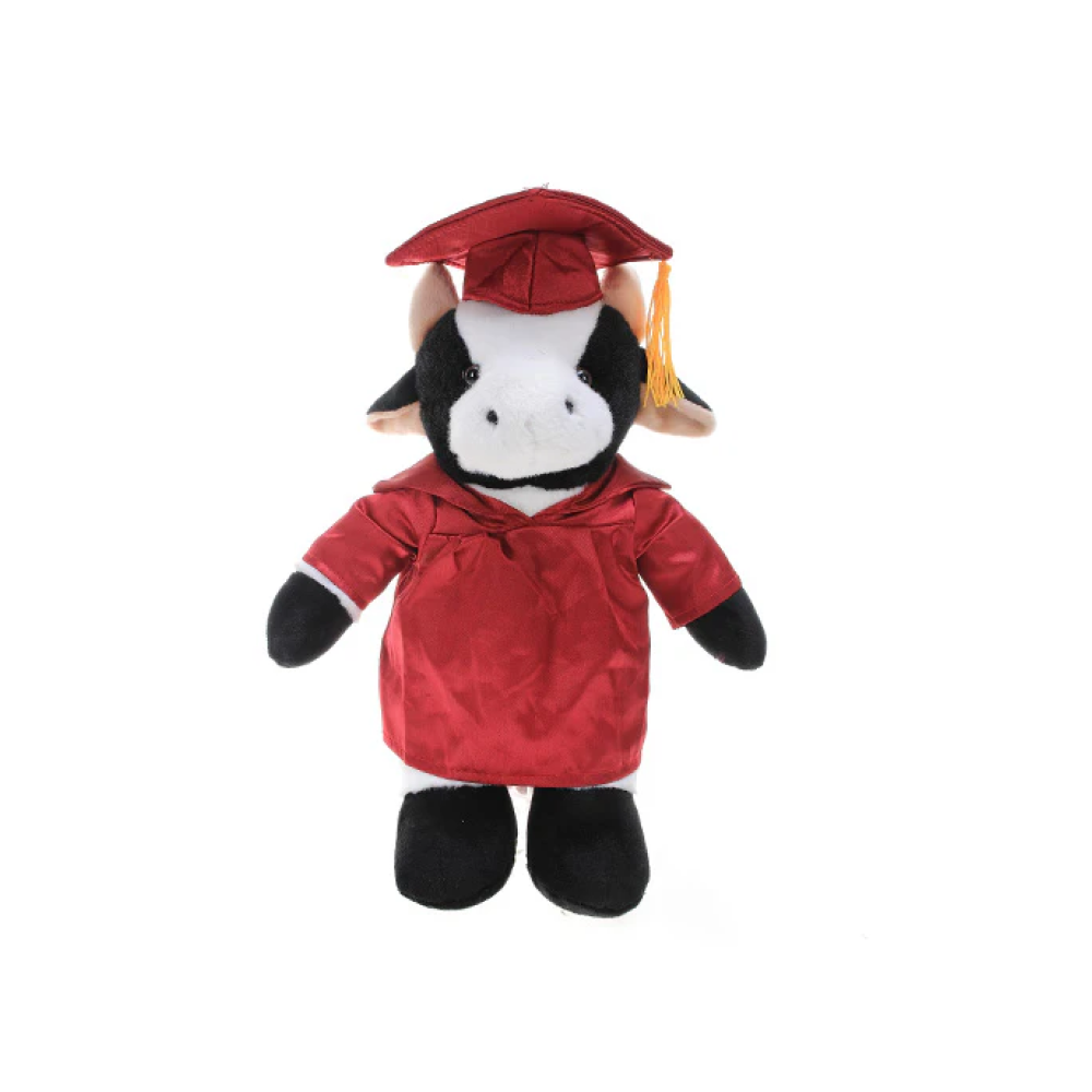 Graduation Stuffed Animal Cow 12"