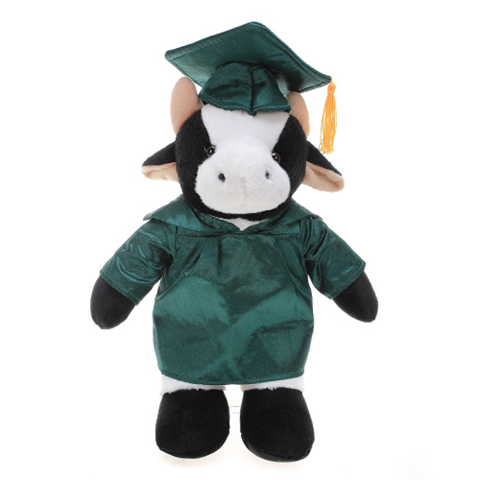 12" Graduation Cow Plush Stuffed Animal Toys with Cap and Personalized Gown