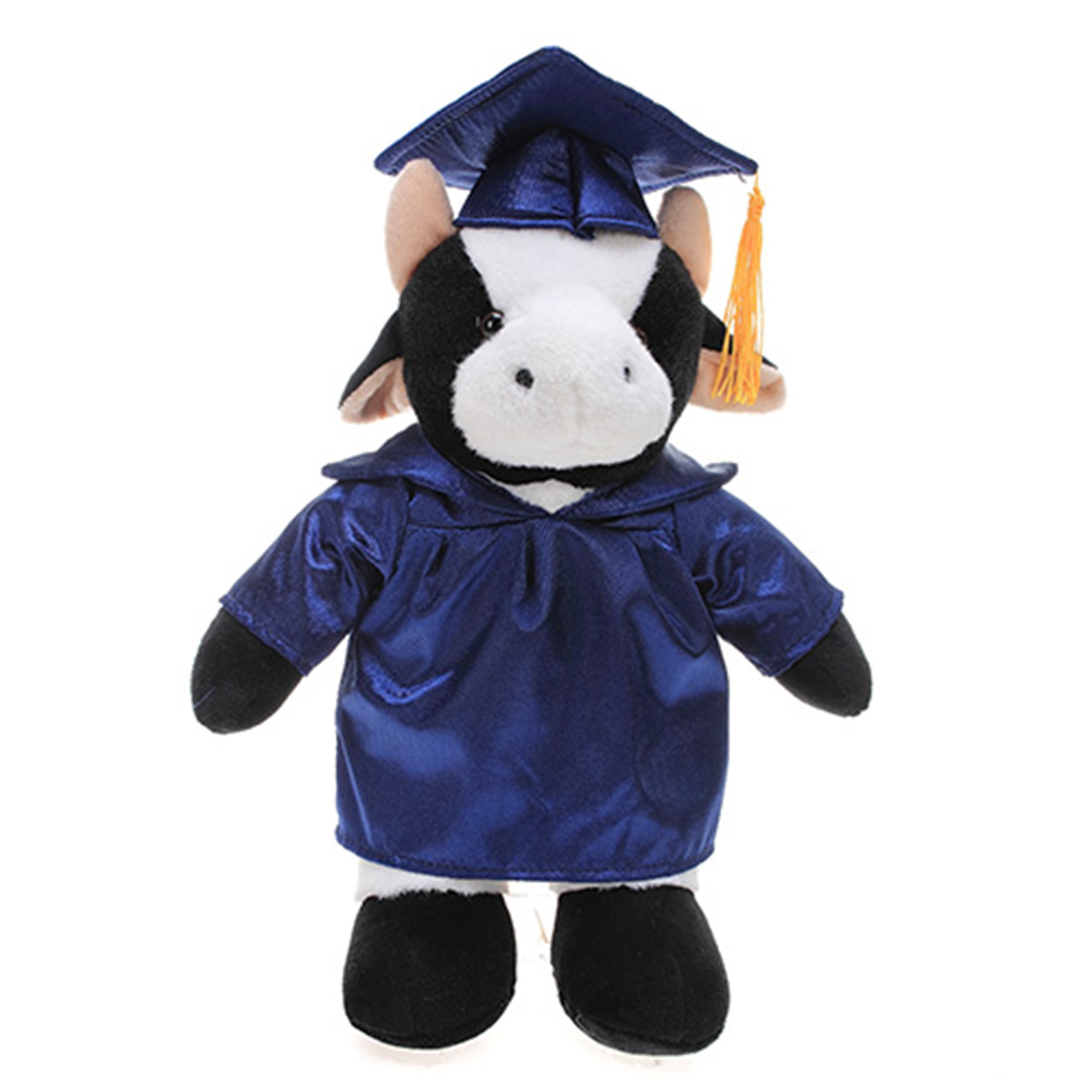 12" Graduation Cow Plush Stuffed Animal Toys with Cap and Personalized Gown