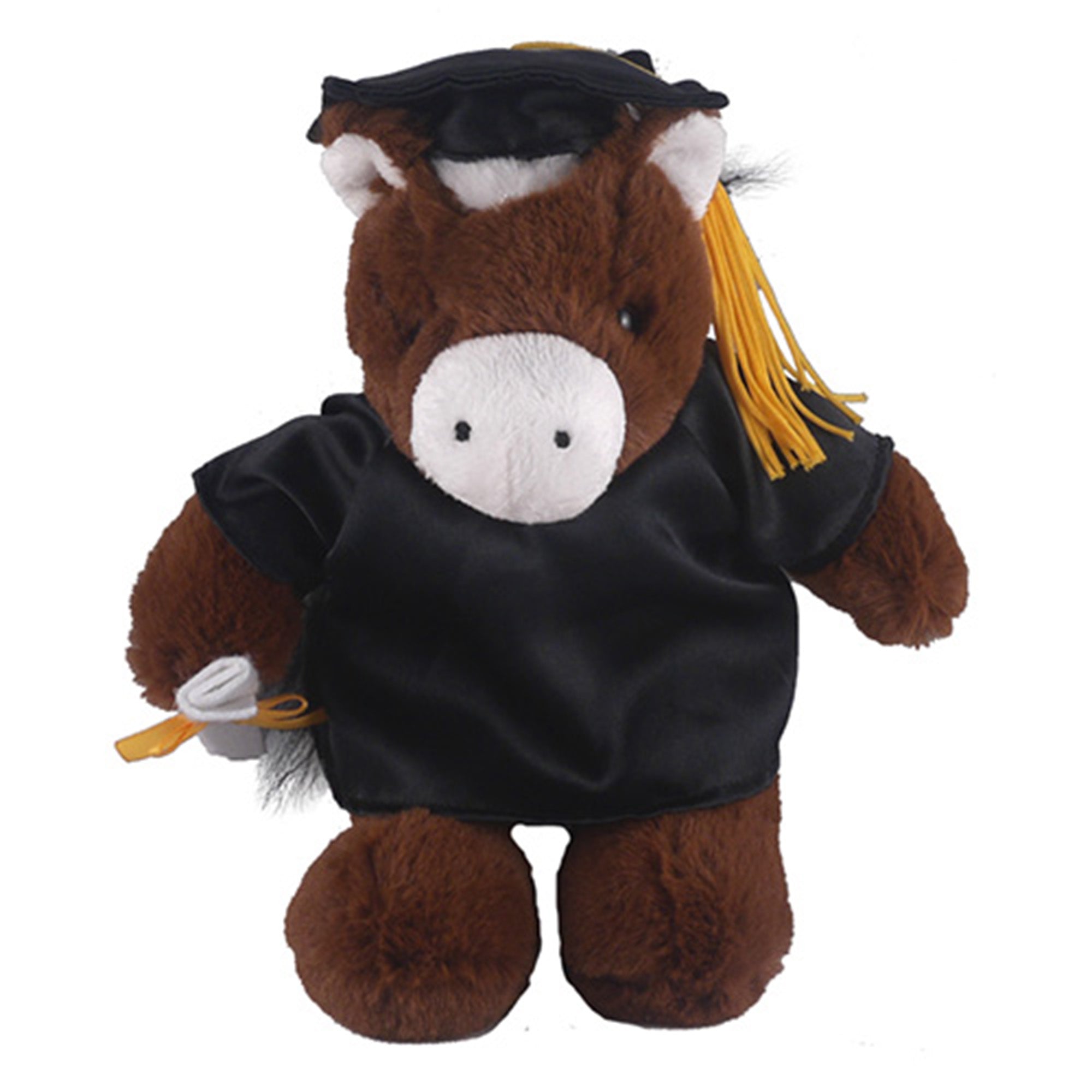 12" Graduation Horse Plush Stuffed Animal Toys with Cap and Personalized Gown