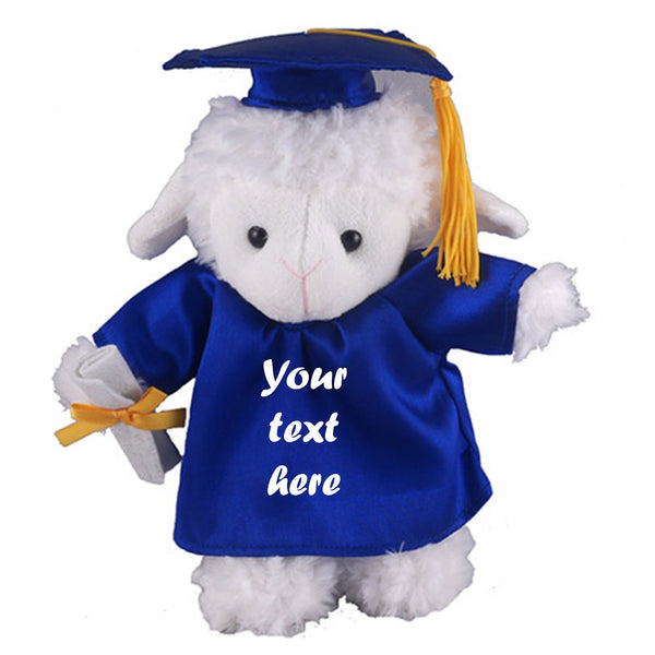12" Graduation Sheep Plush Stuffed Animal Toys with Cap and Personalized Gown