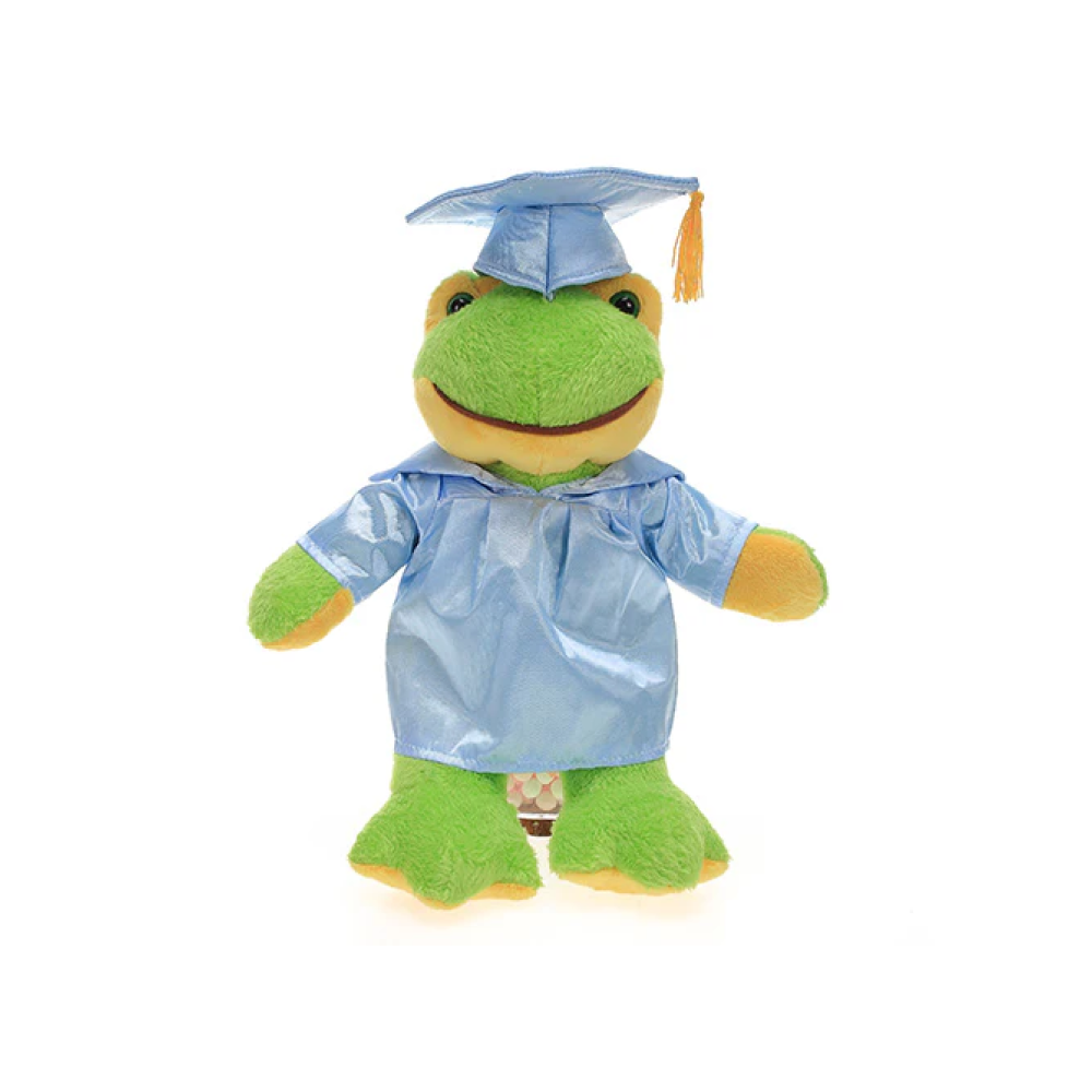 Graduation Stuffed Animal Frog 12"