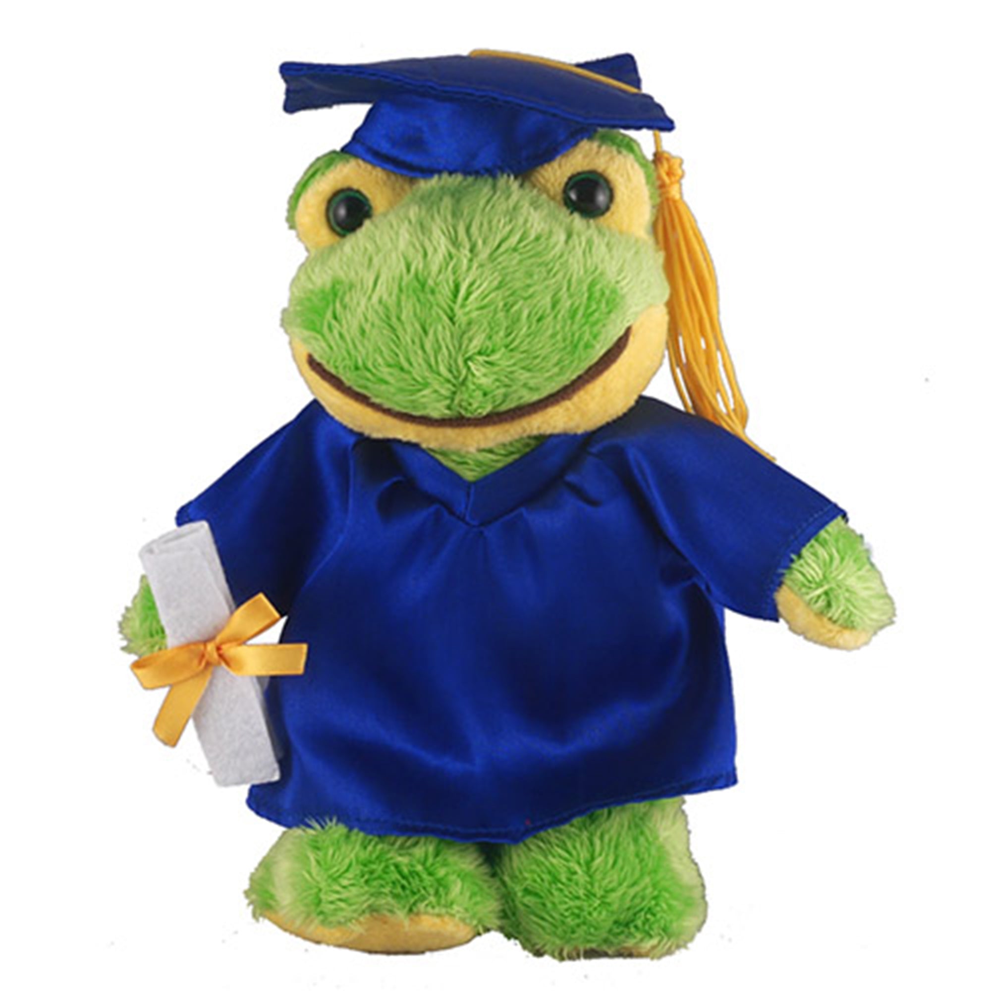 12" Graduation Frog Plush Stuffed Animal Toys with Cap and Personalized Gown