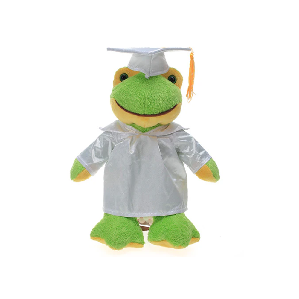 Graduation Stuffed Animal Frog 12"