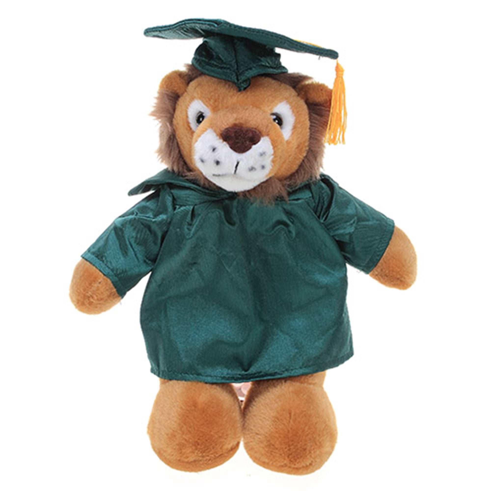 12" Graduation Lion Plush Stuffed Animal Toys with Cap and Personalized Gown