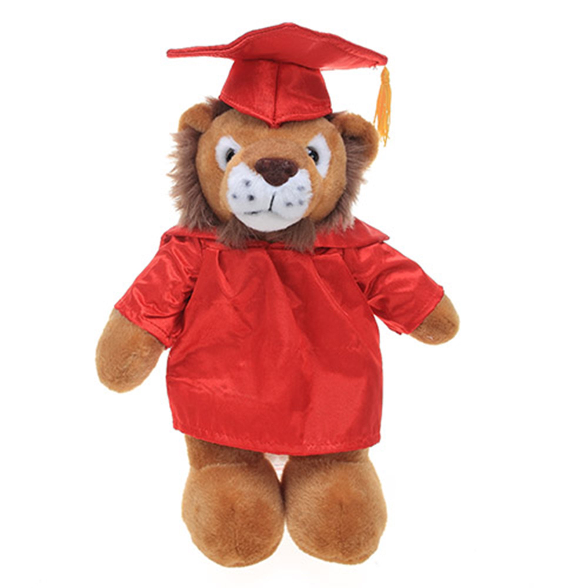 12" Graduation Lion Plush Stuffed Animal Toys with Cap and Personalized Gown