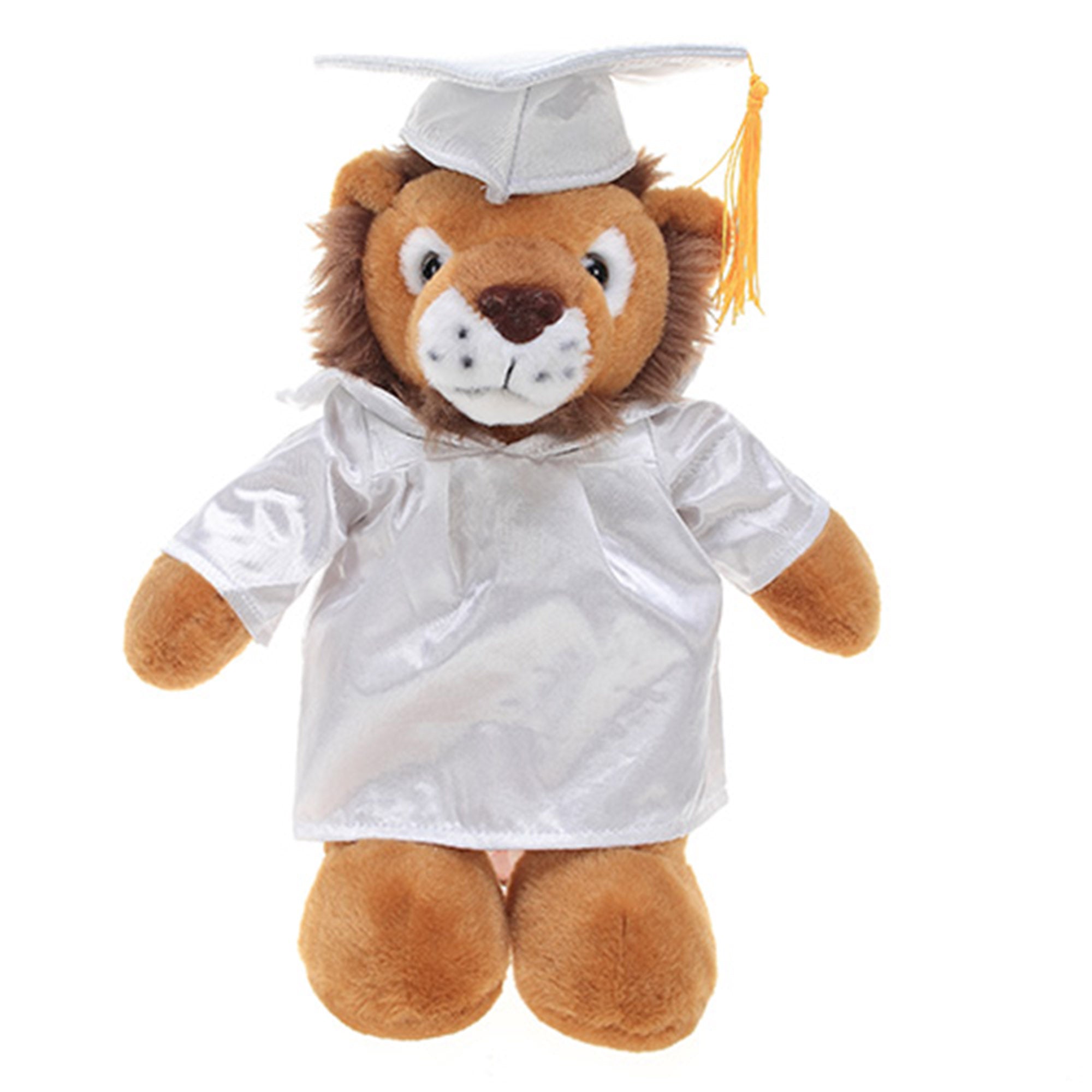 12" Graduation Lion Plush Stuffed Animal Toys with Cap and Personalized Gown