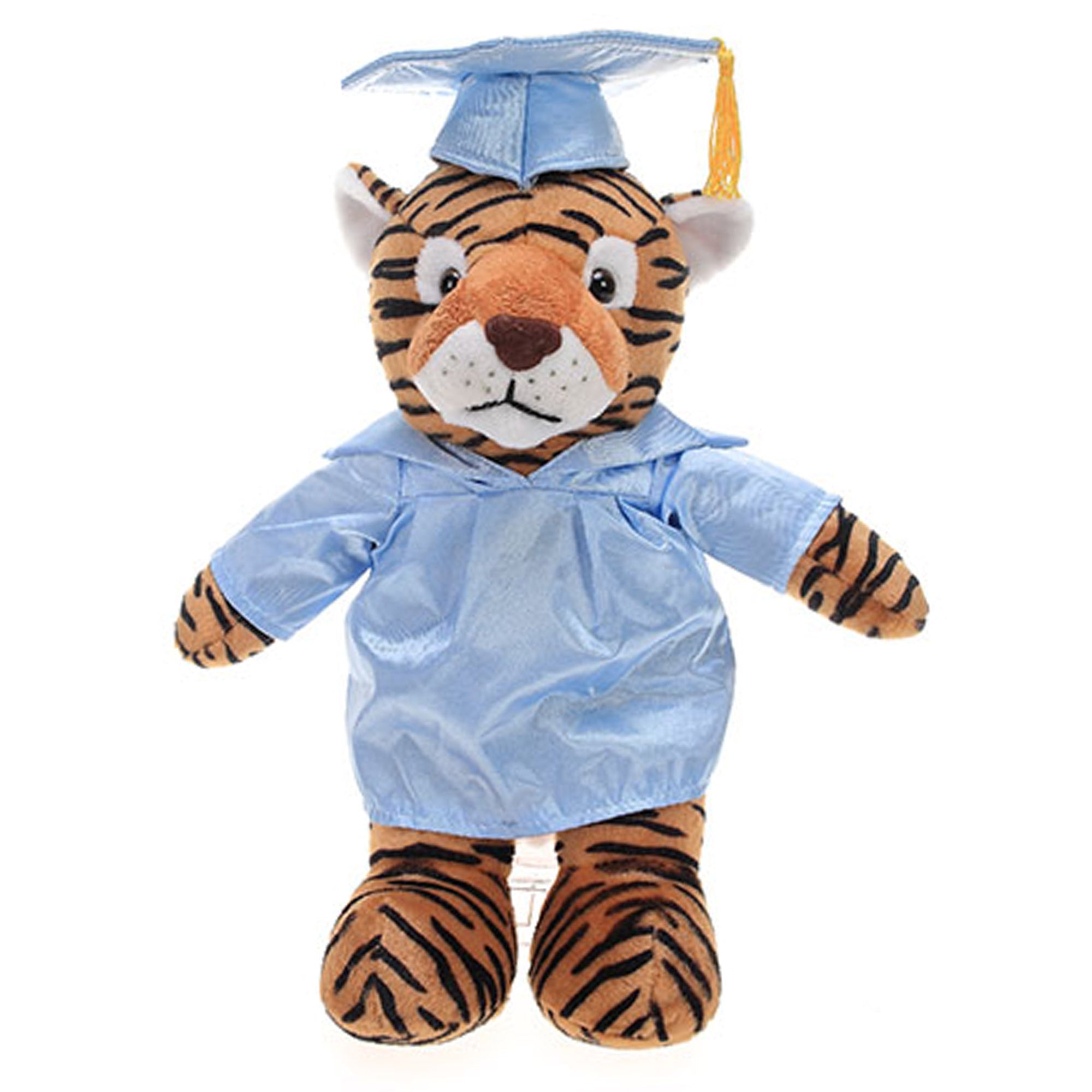 12" Graduation Tiger Plush Stuffed Animal Toys with Cap and Personalized Gown