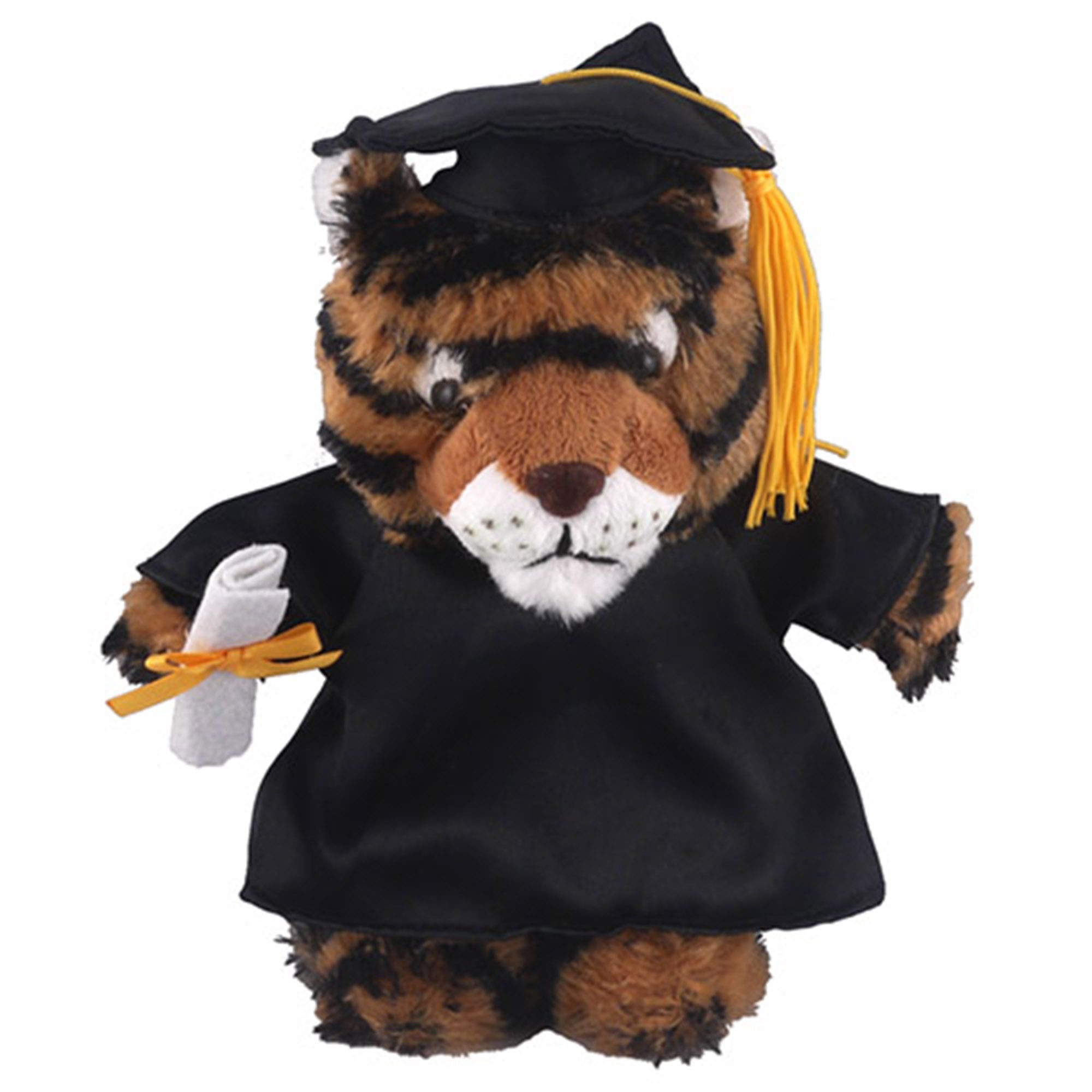 12" Graduation Tiger Plush Stuffed Animal Toys with Cap and Personalized Gown