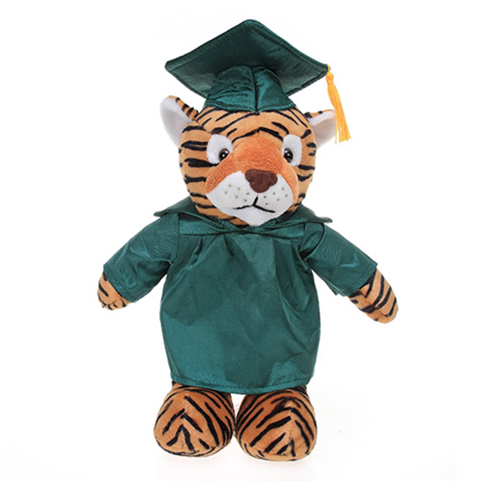 12" Graduation Tiger Plush Stuffed Animal Toys with Cap and Personalized Gown