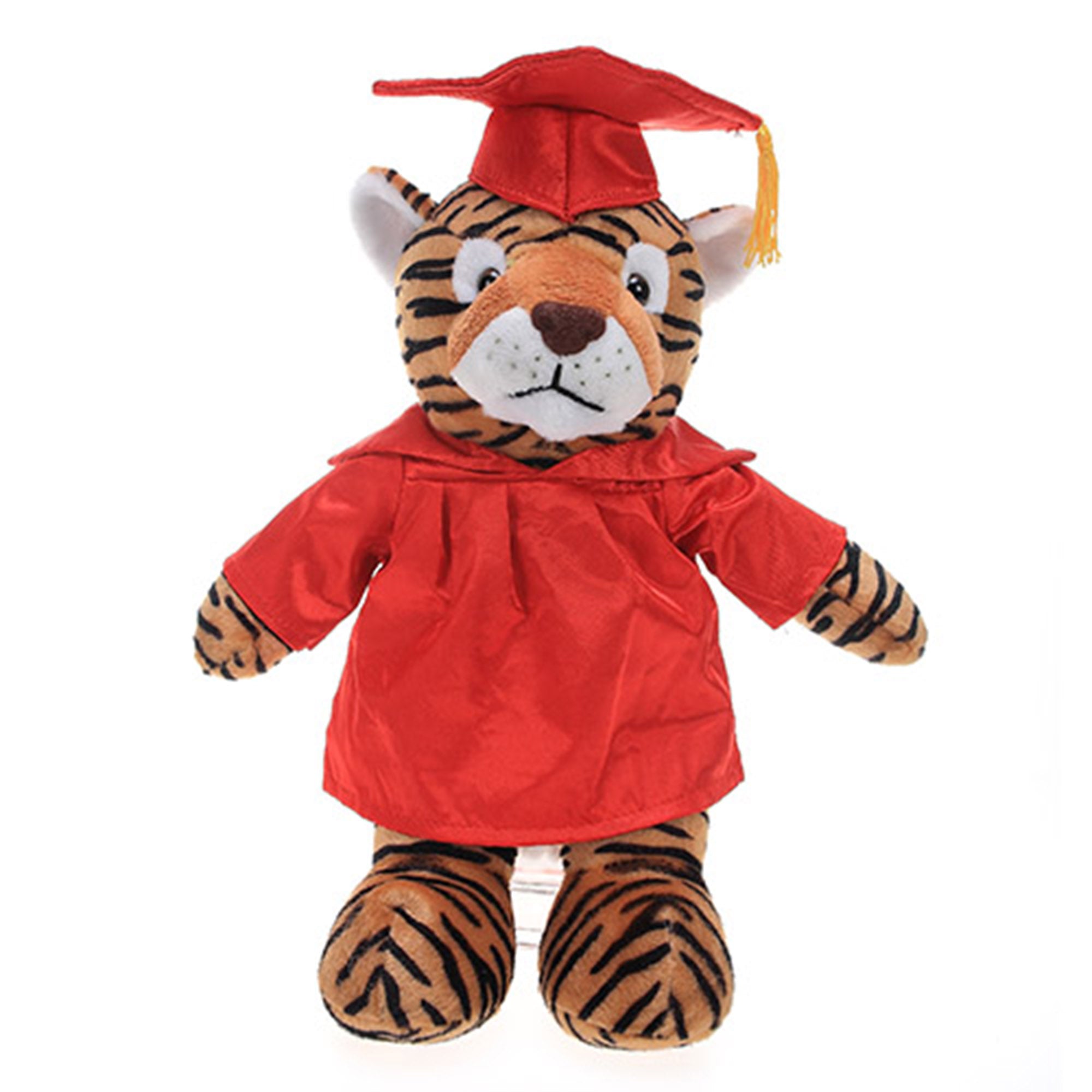 12" Graduation Tiger Plush Stuffed Animal Toys with Cap and Personalized Gown