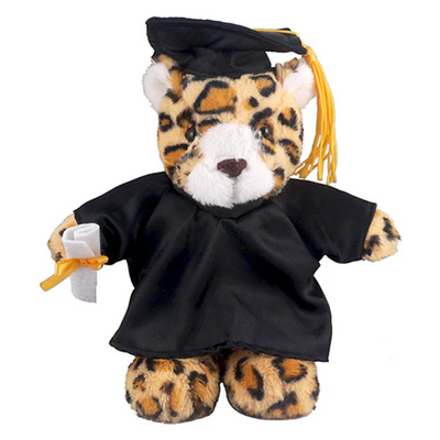 Graduation Leopard in Custom Gown 12" - graduation plush from Plushland
