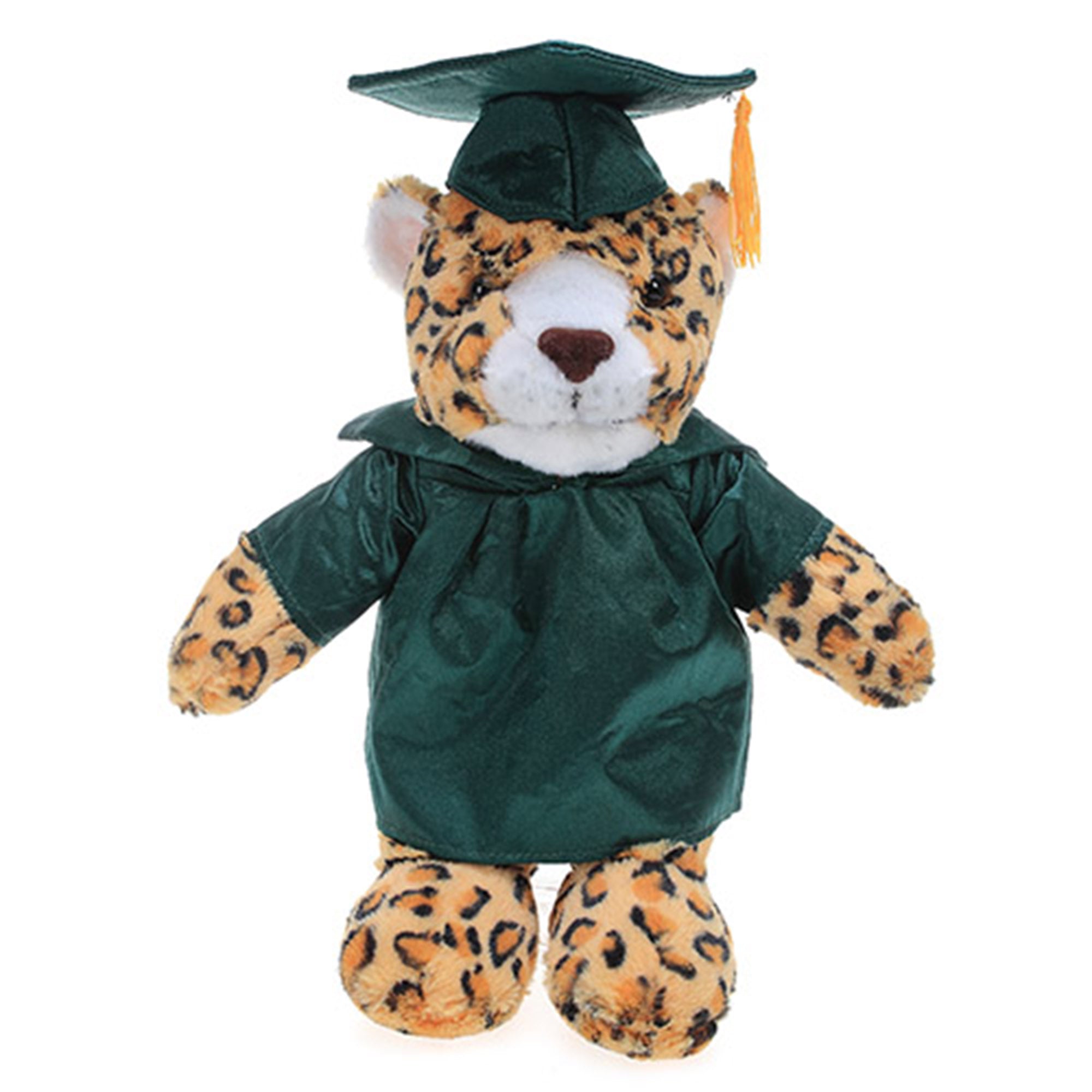 12" Graduation Leopard Plush Stuffed Animal Toys with Cap and Personalized Gown