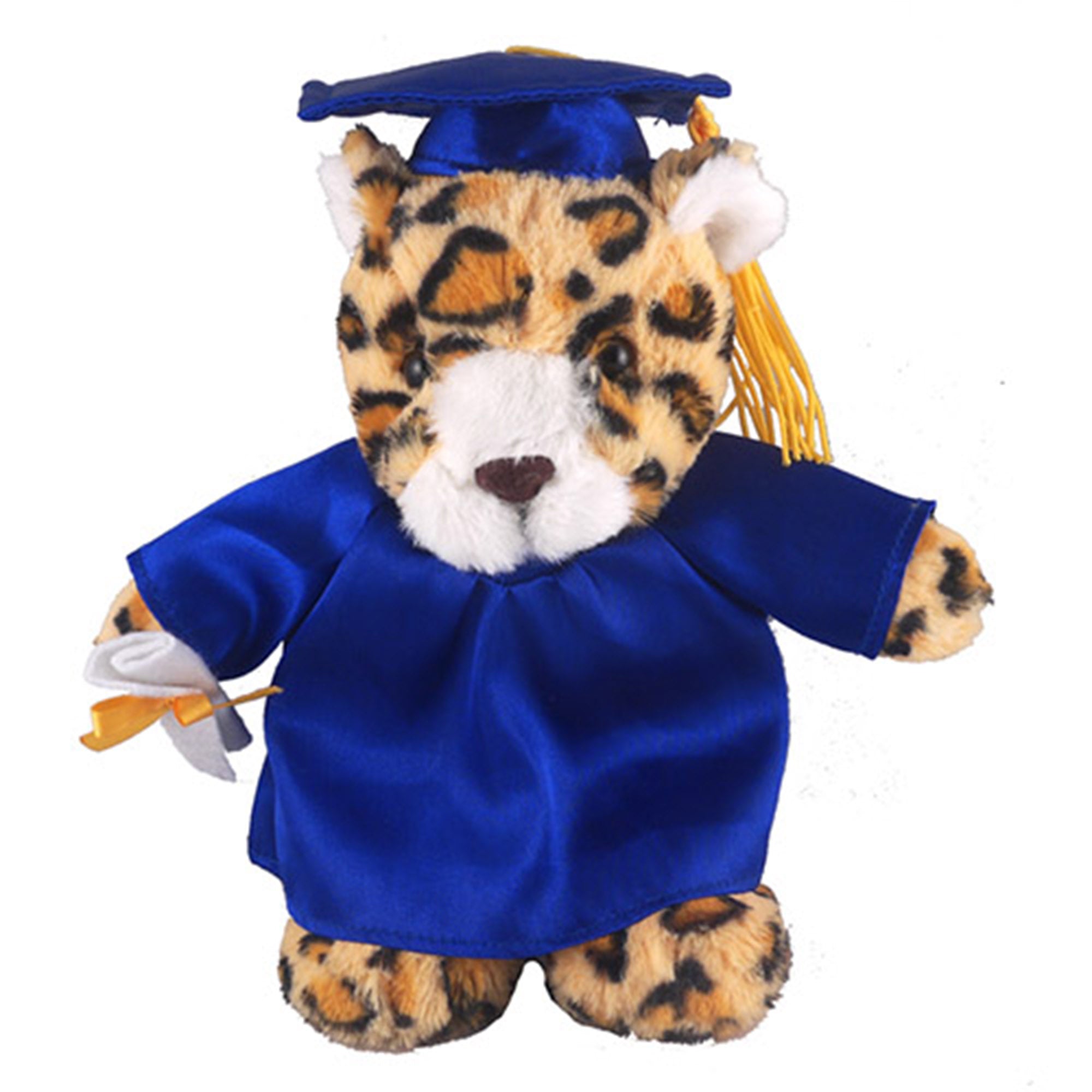 12" Graduation Leopard Plush Stuffed Animal Toys with Cap and Personalized Gown