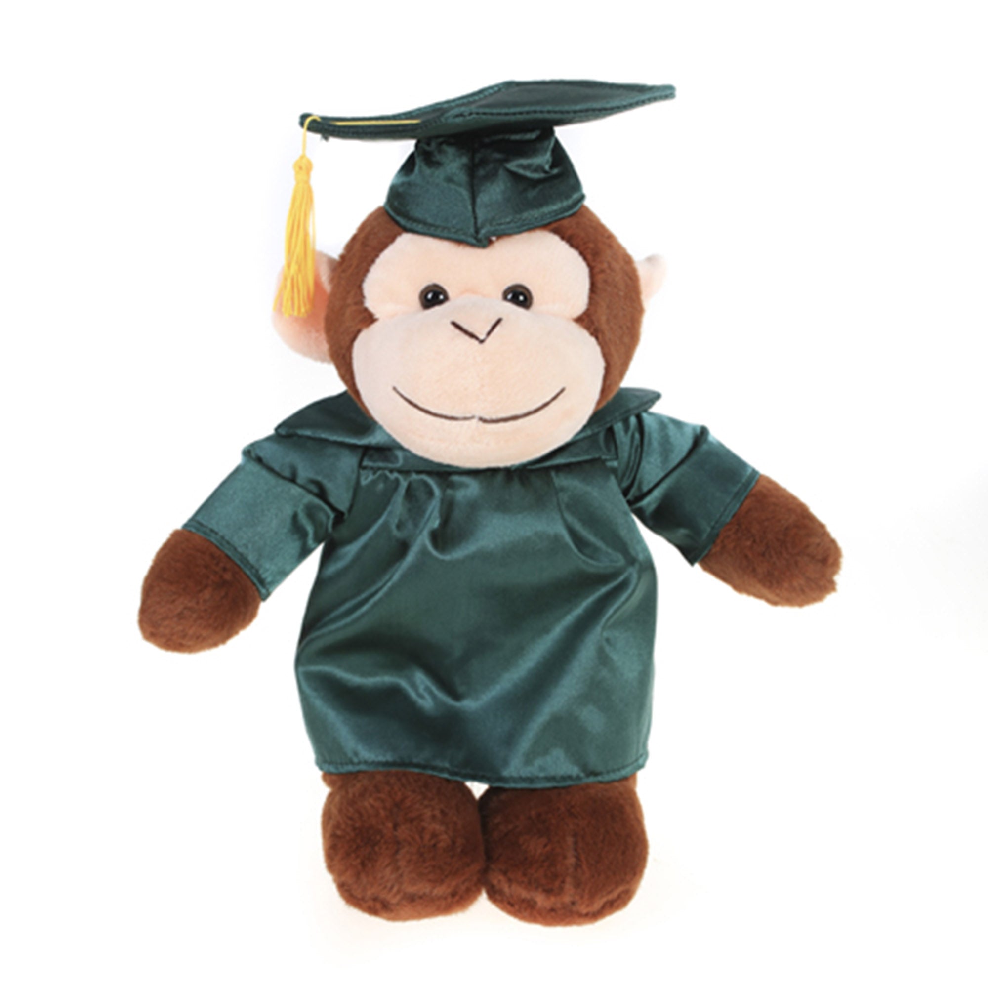 12" Graduation Monkey Plush Stuffed Animal Toys with Cap and Personalized Gown