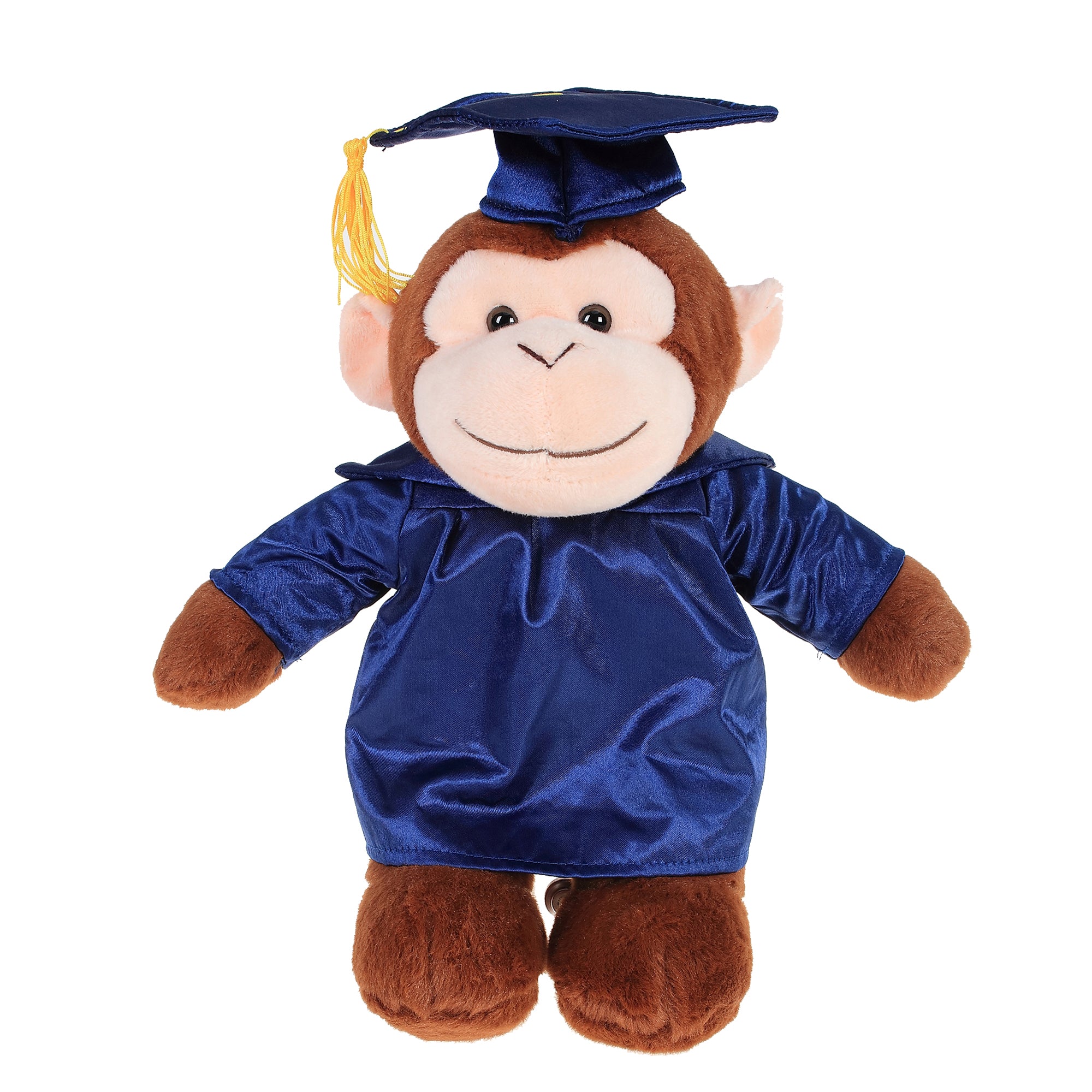 12" Graduation Monkey Plush Stuffed Animal Toys with Cap and Personalized Gown