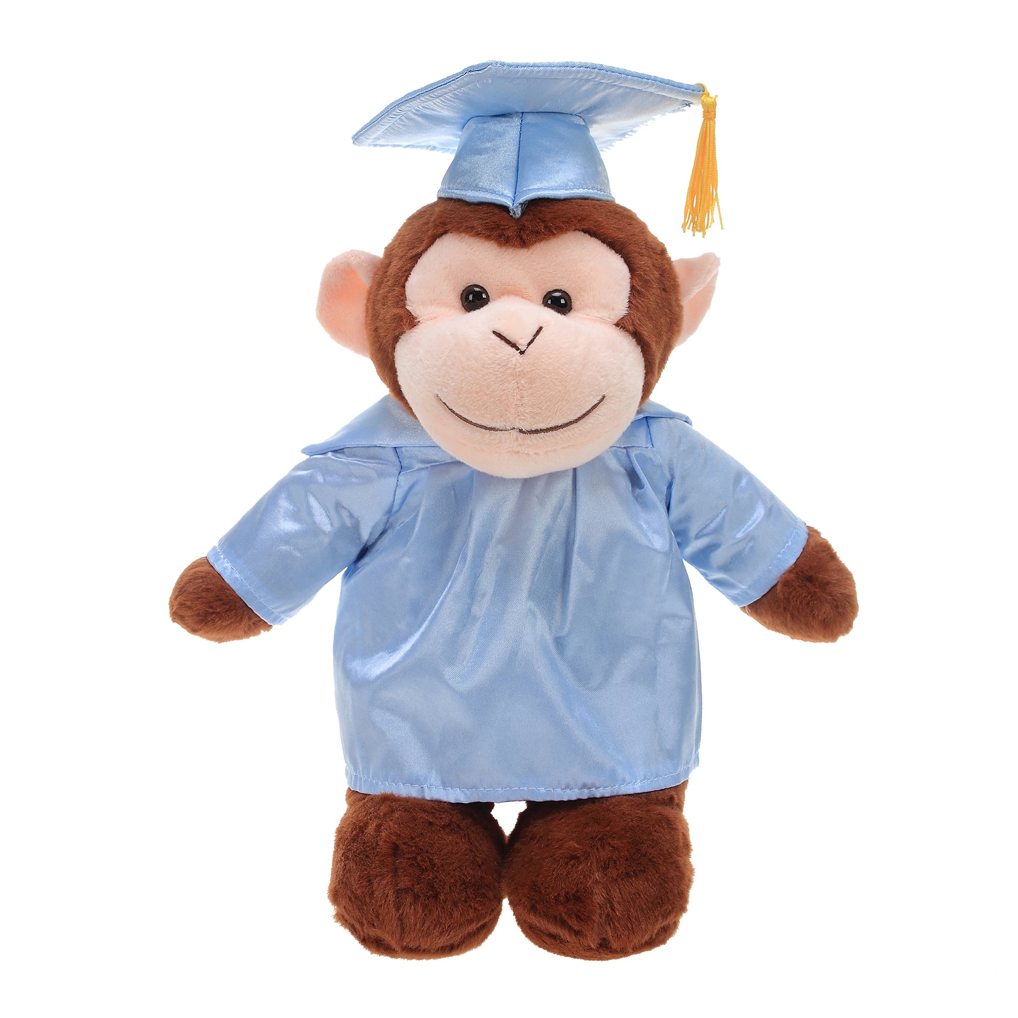 12" Graduation Monkey Plush Stuffed Animal Toys with Cap and Personalized Gown