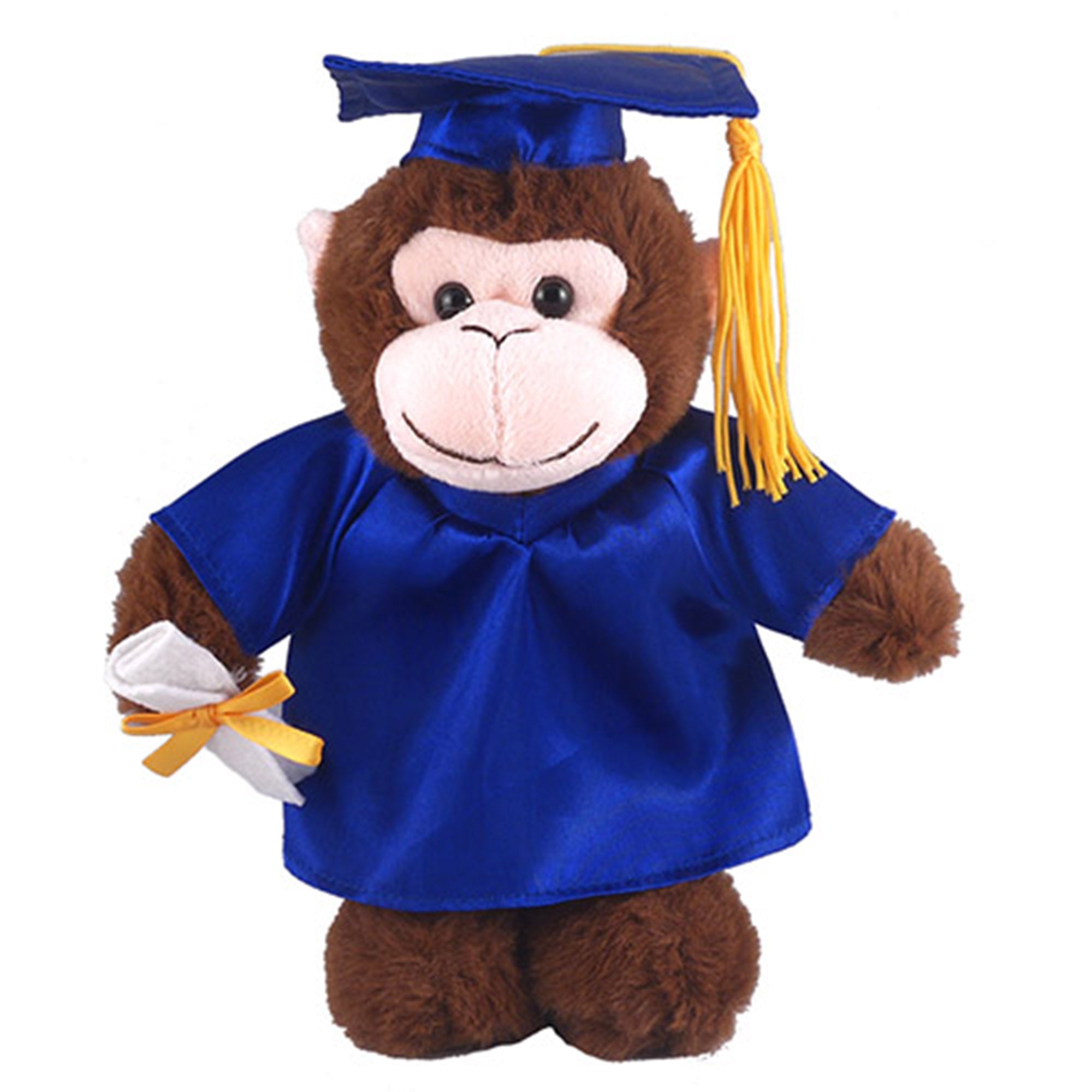 12" Graduation Monkey Plush Stuffed Animal Toys with Cap and Personalized Gown