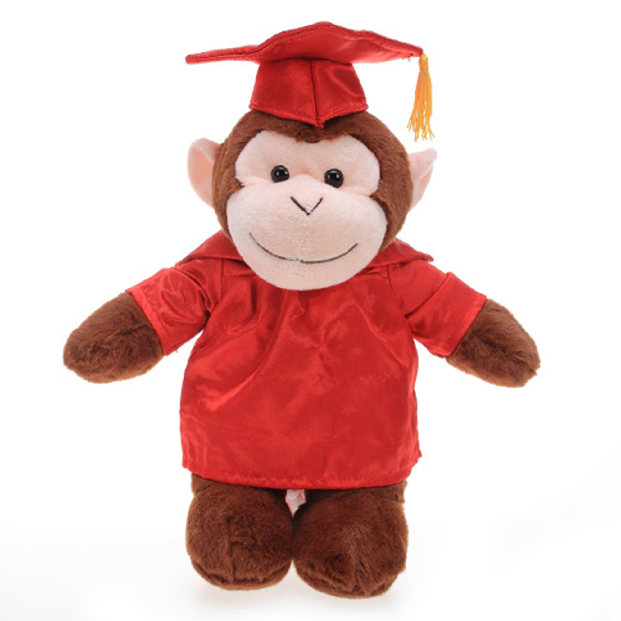 12" Graduation Monkey Plush Stuffed Animal Toys with Cap and Personalized Gown